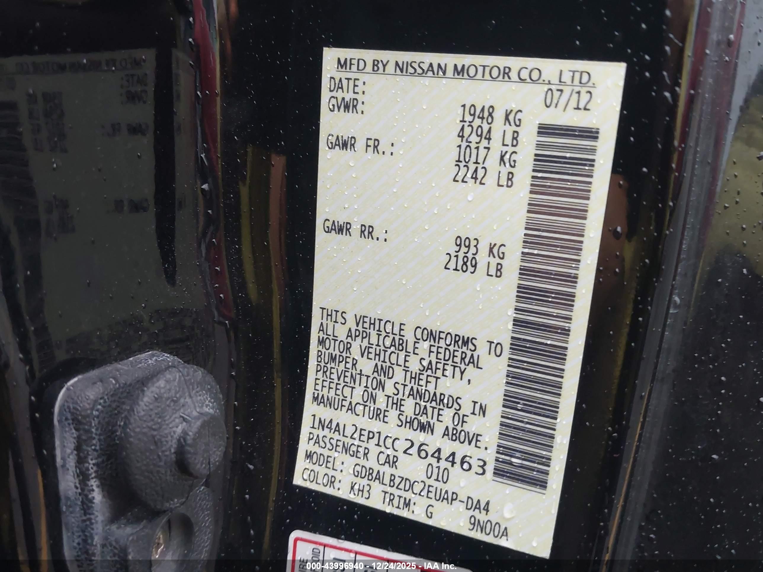 NISSAN ALTIMA image 9
