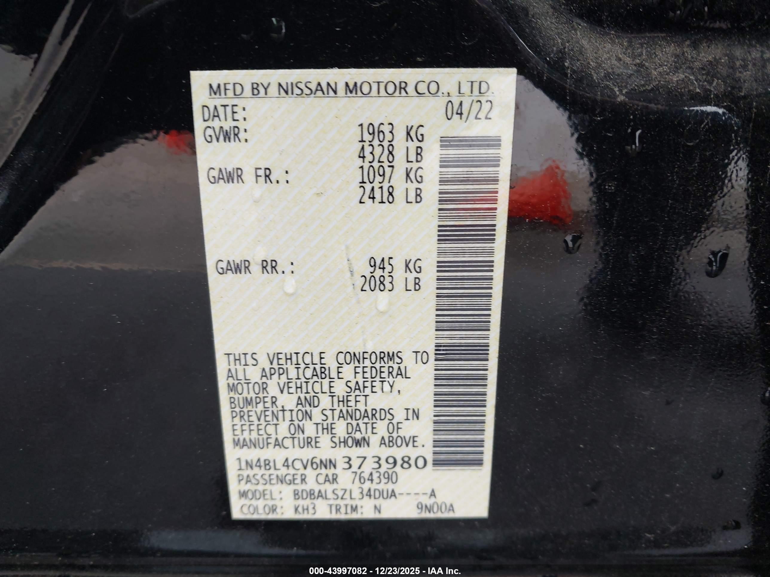 NISSAN ALTIMA image 9
