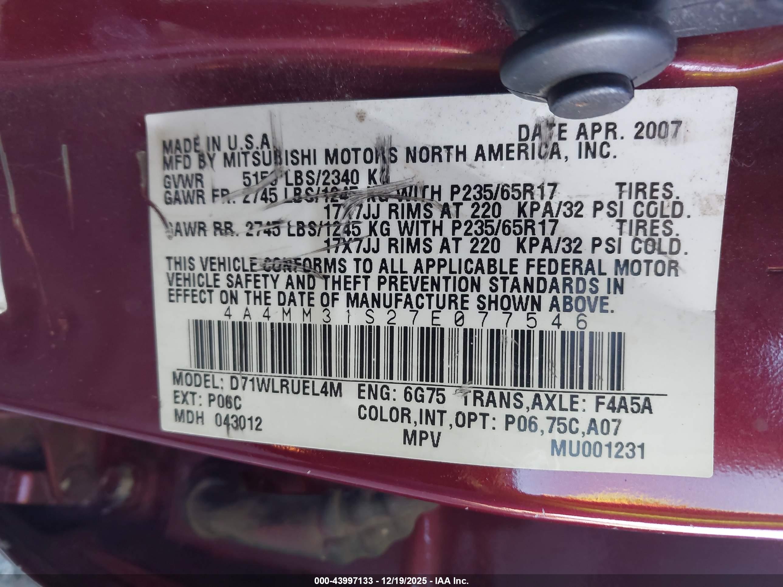 MITSUBISHI ENDEAVOR image 9
