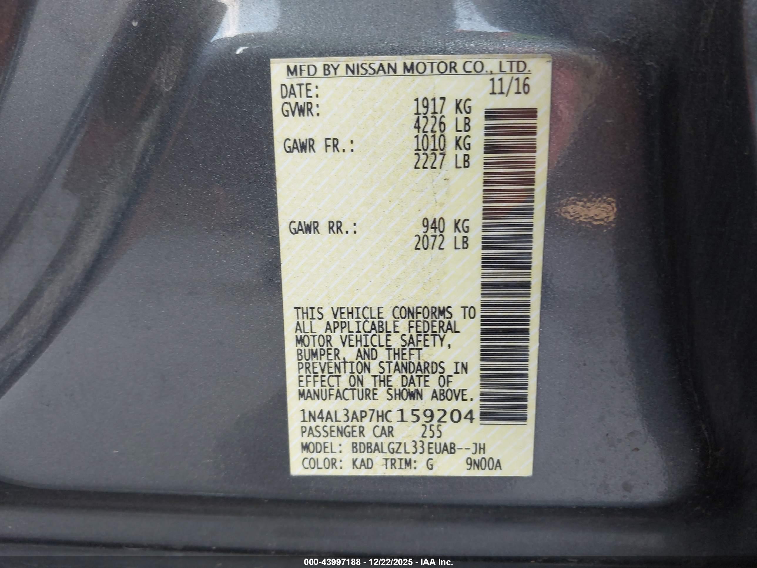 NISSAN ALTIMA image 9