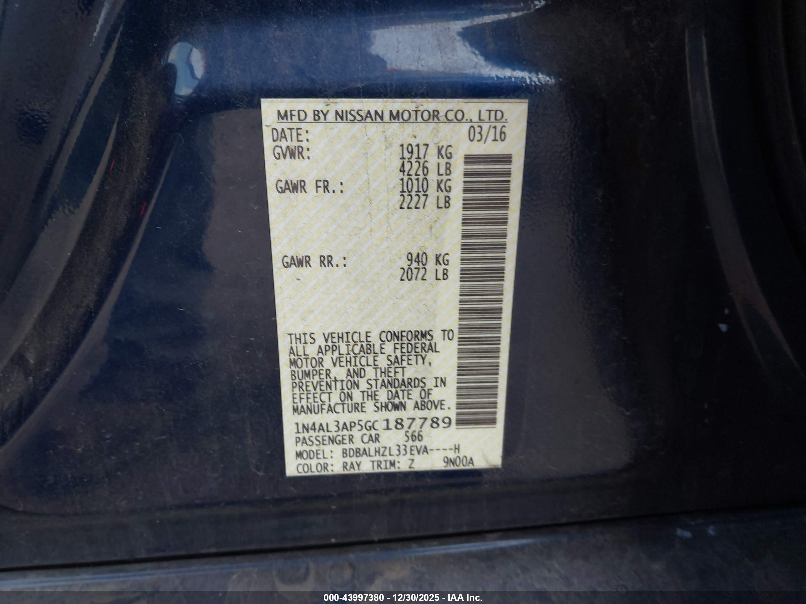 NISSAN ALTIMA image 9