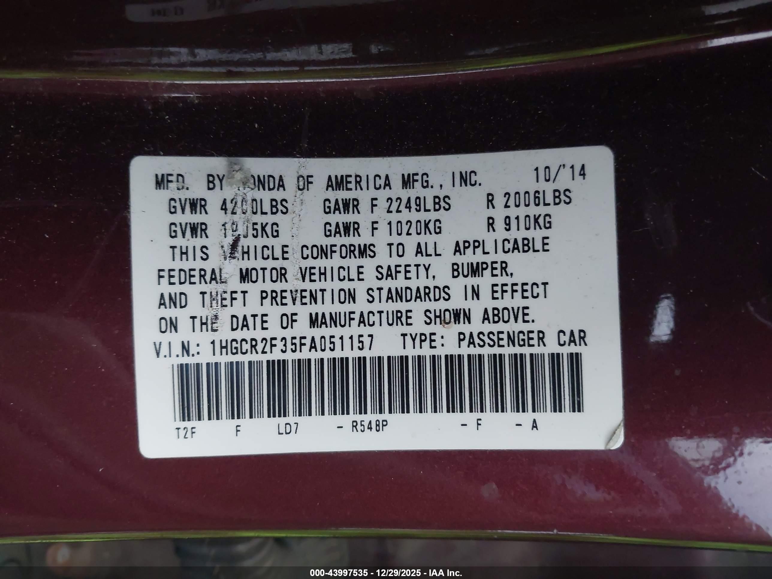 HONDA ACCORD image 9