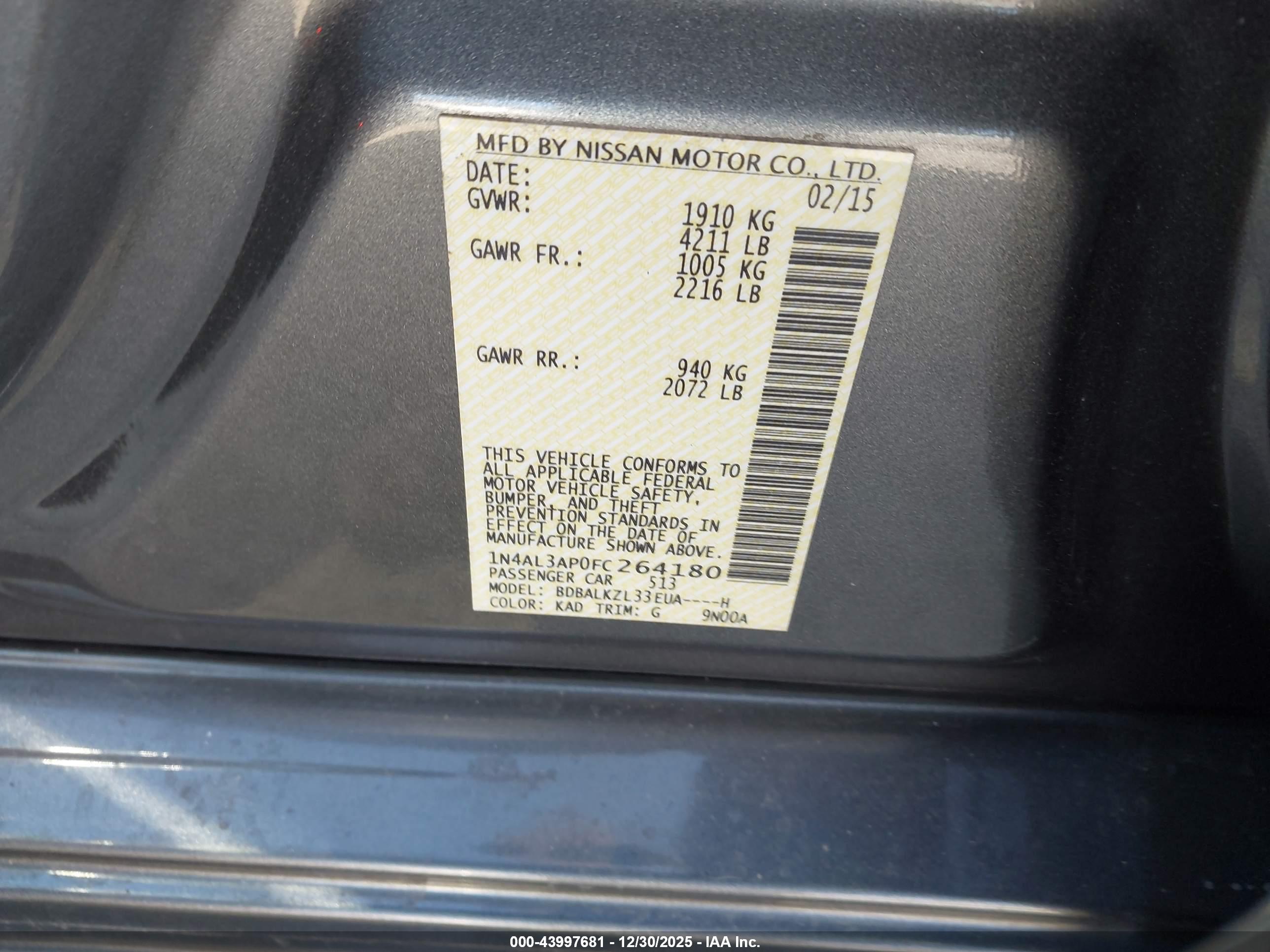 NISSAN ALTIMA image 9