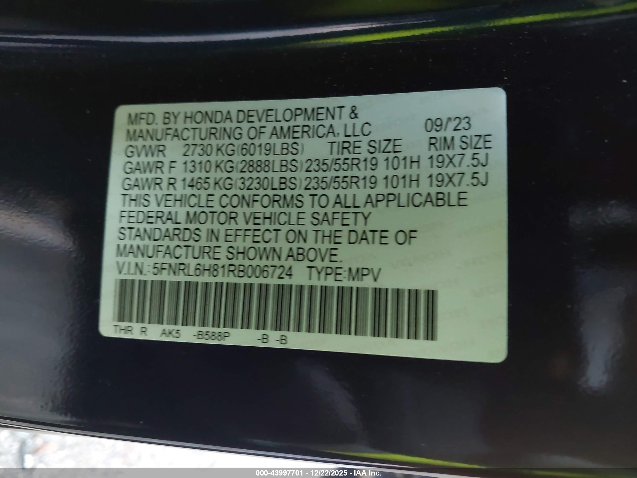 HONDA ODYSSEY image 9
