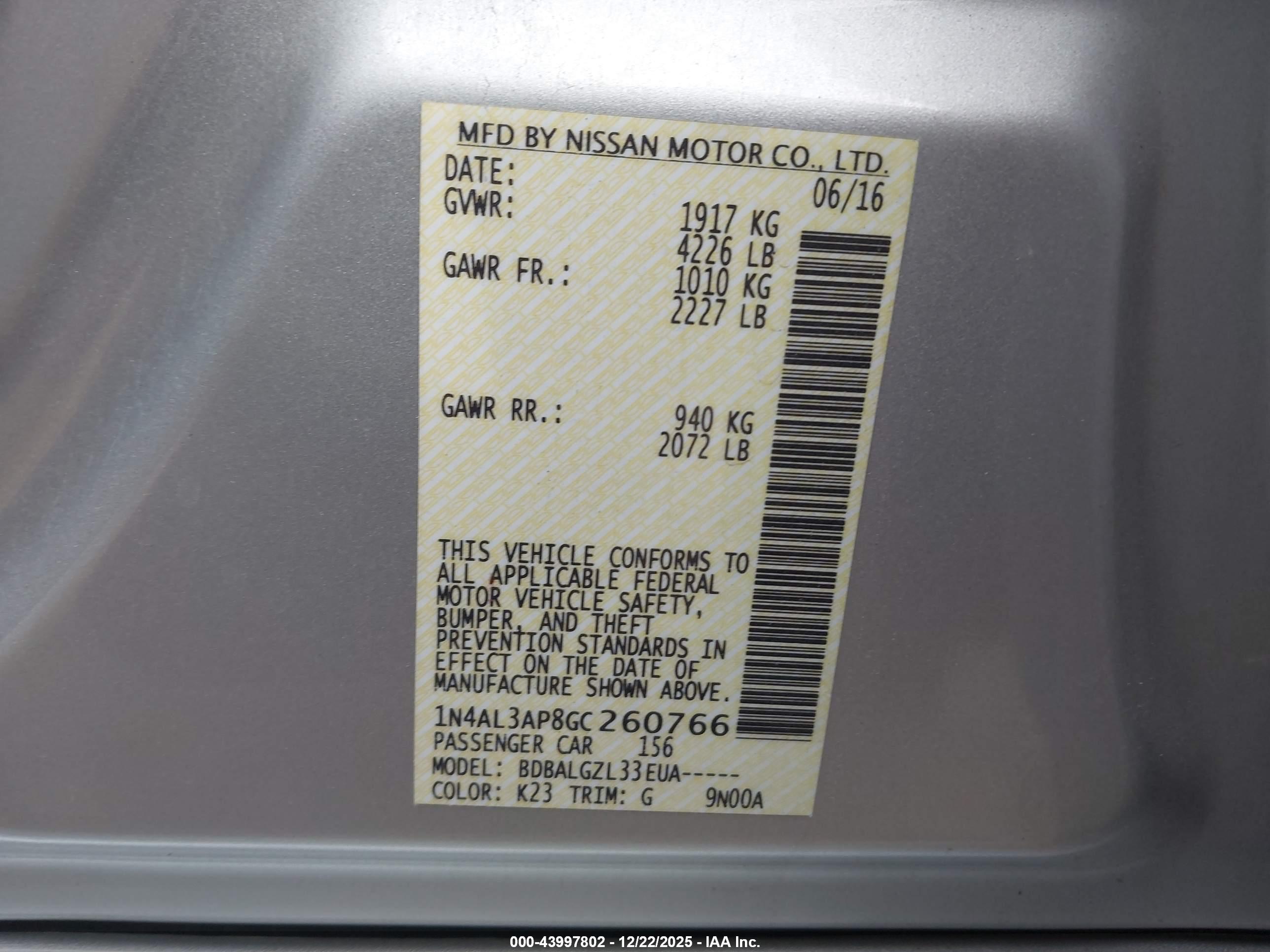 NISSAN ALTIMA image 9