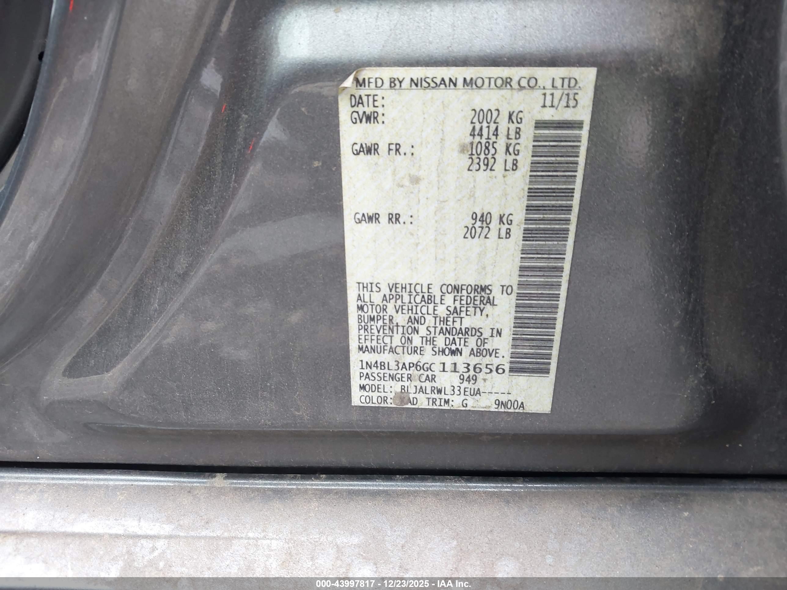NISSAN ALTIMA image 9