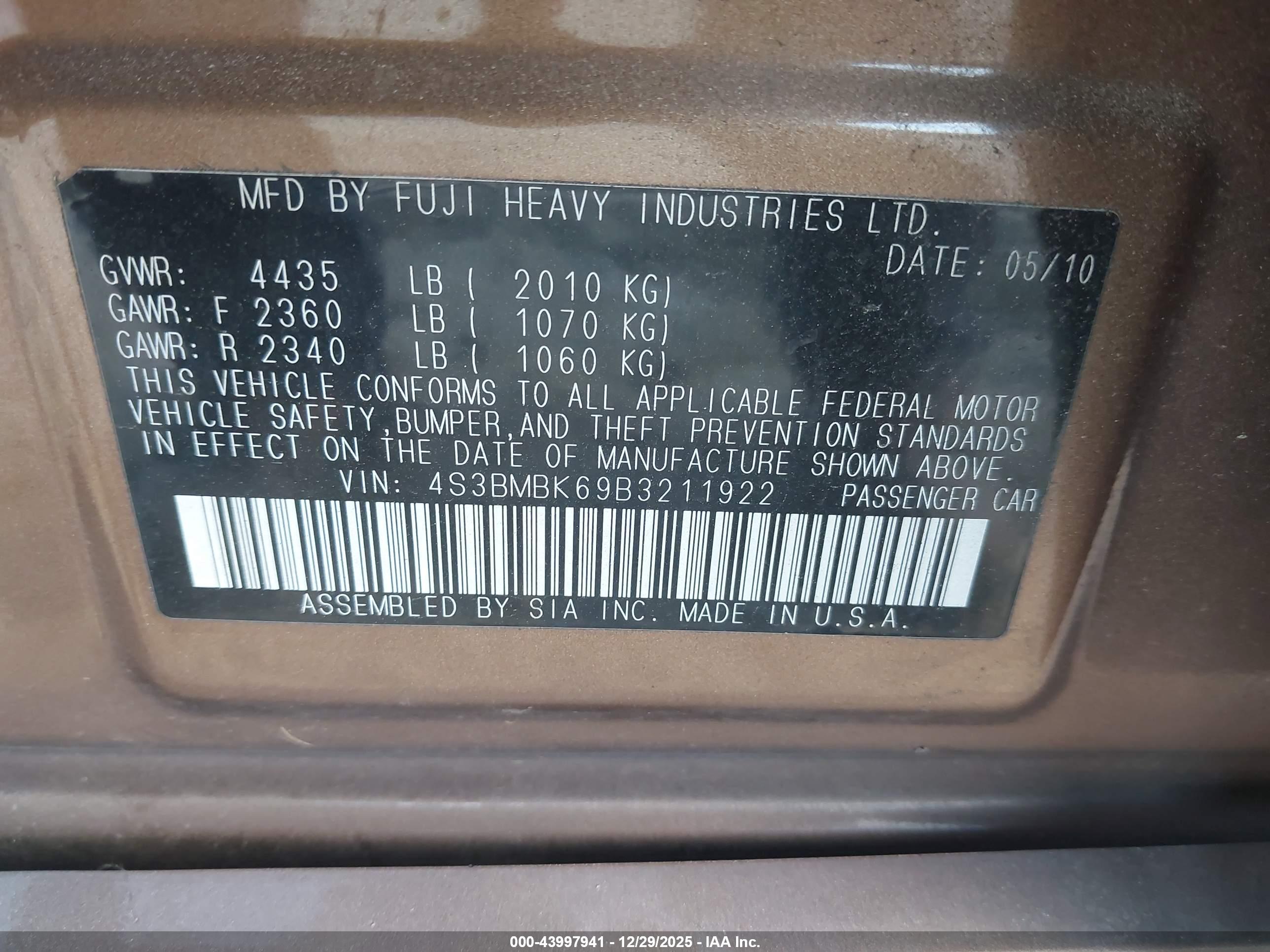 SUBARU LEGACY image 9