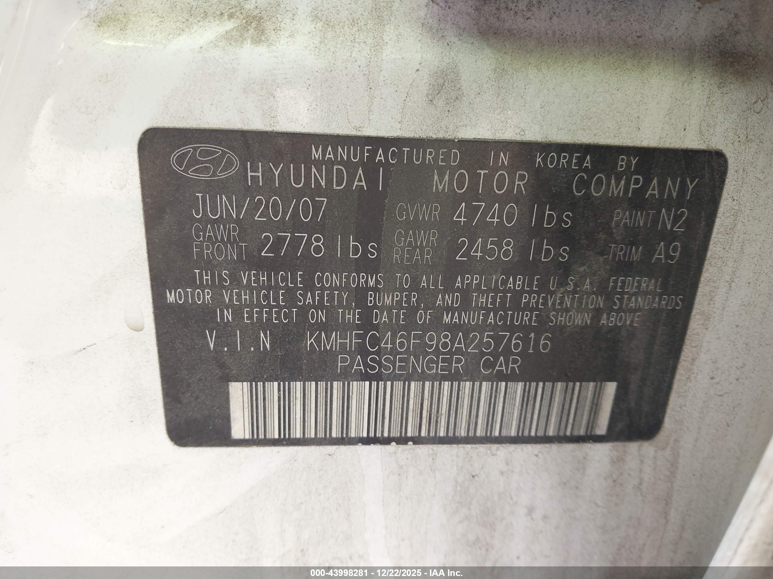 HYUNDAI AZERA image 9