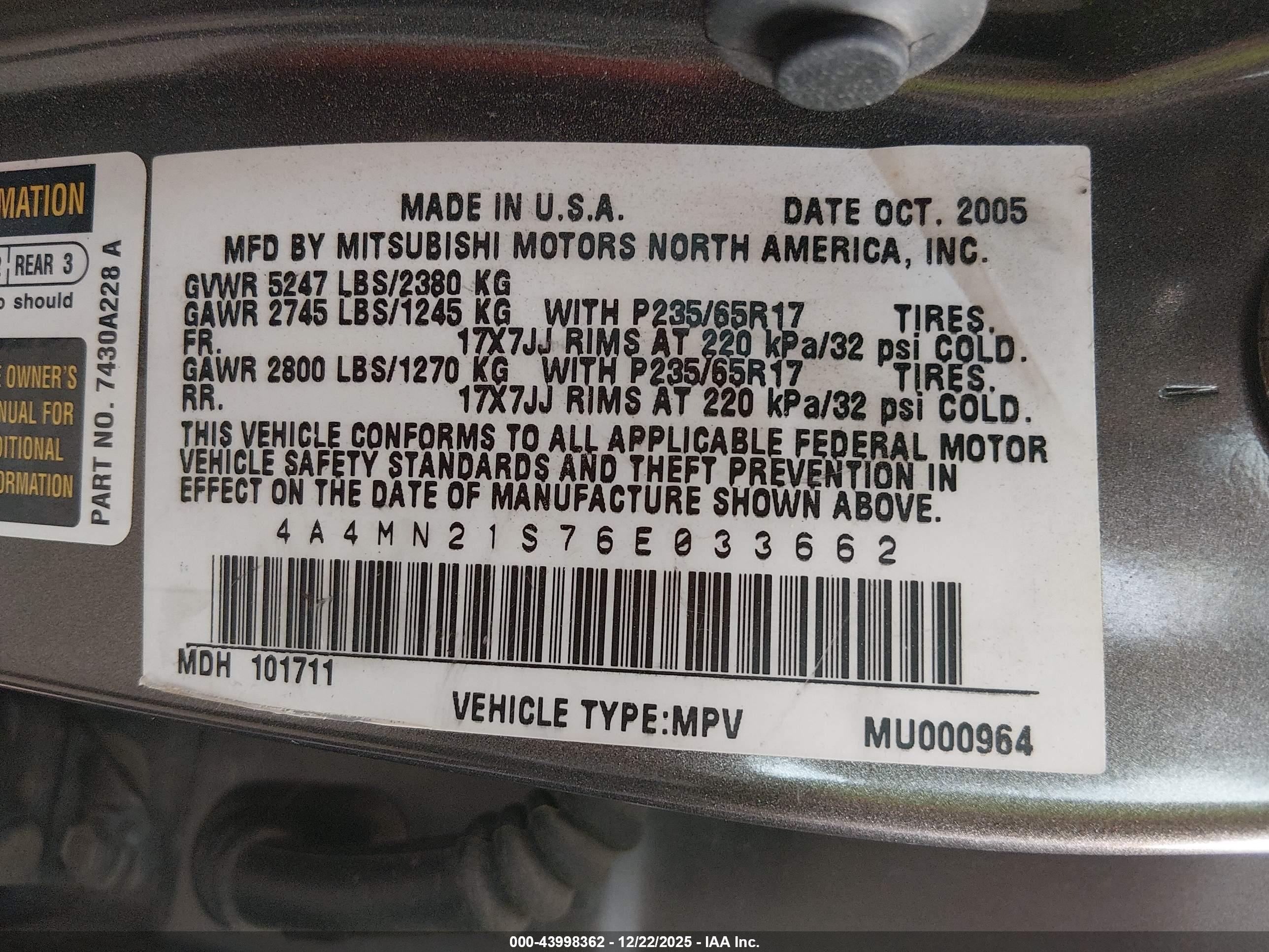MITSUBISHI ENDEAVOR image 9