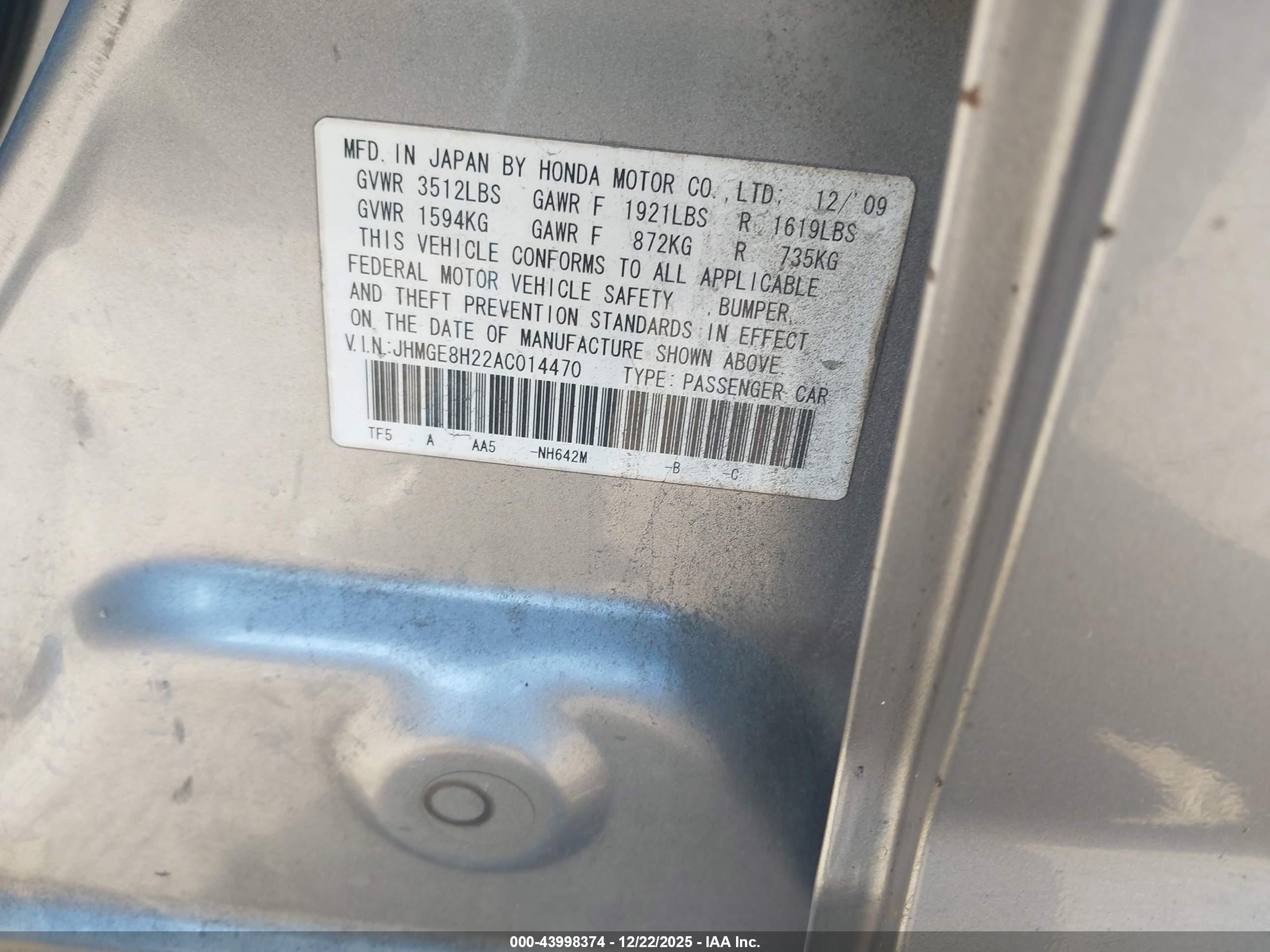 HONDA FIT image 9