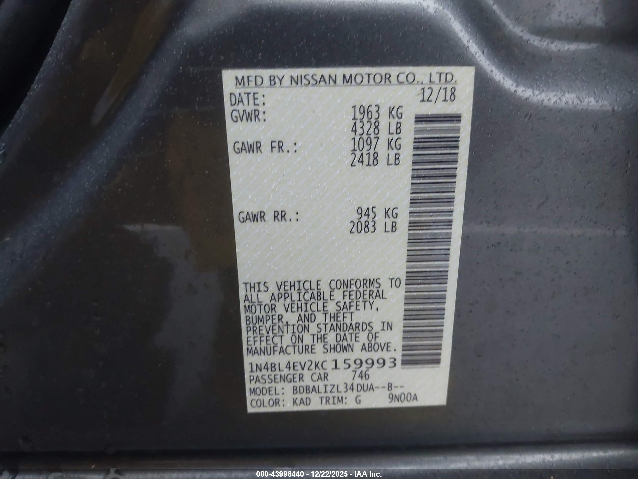 NISSAN ALTIMA image 9