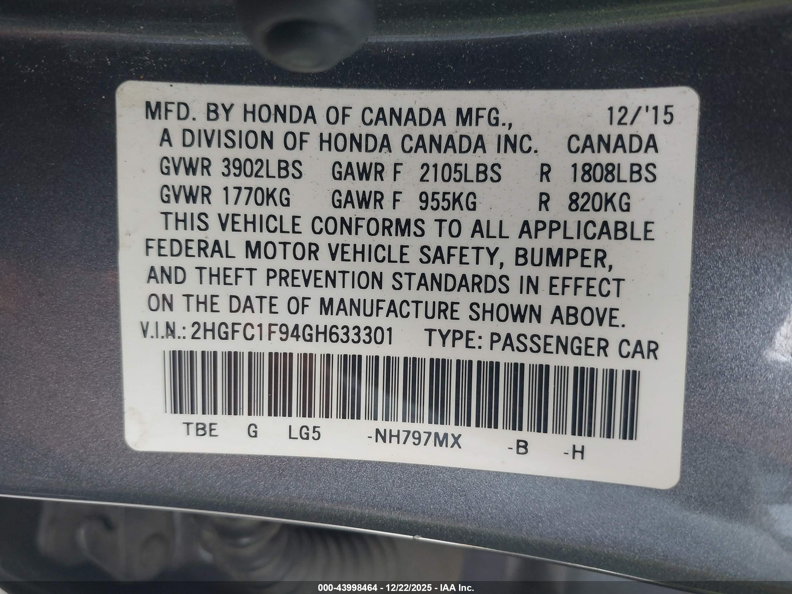 HONDA CIVIC image 9