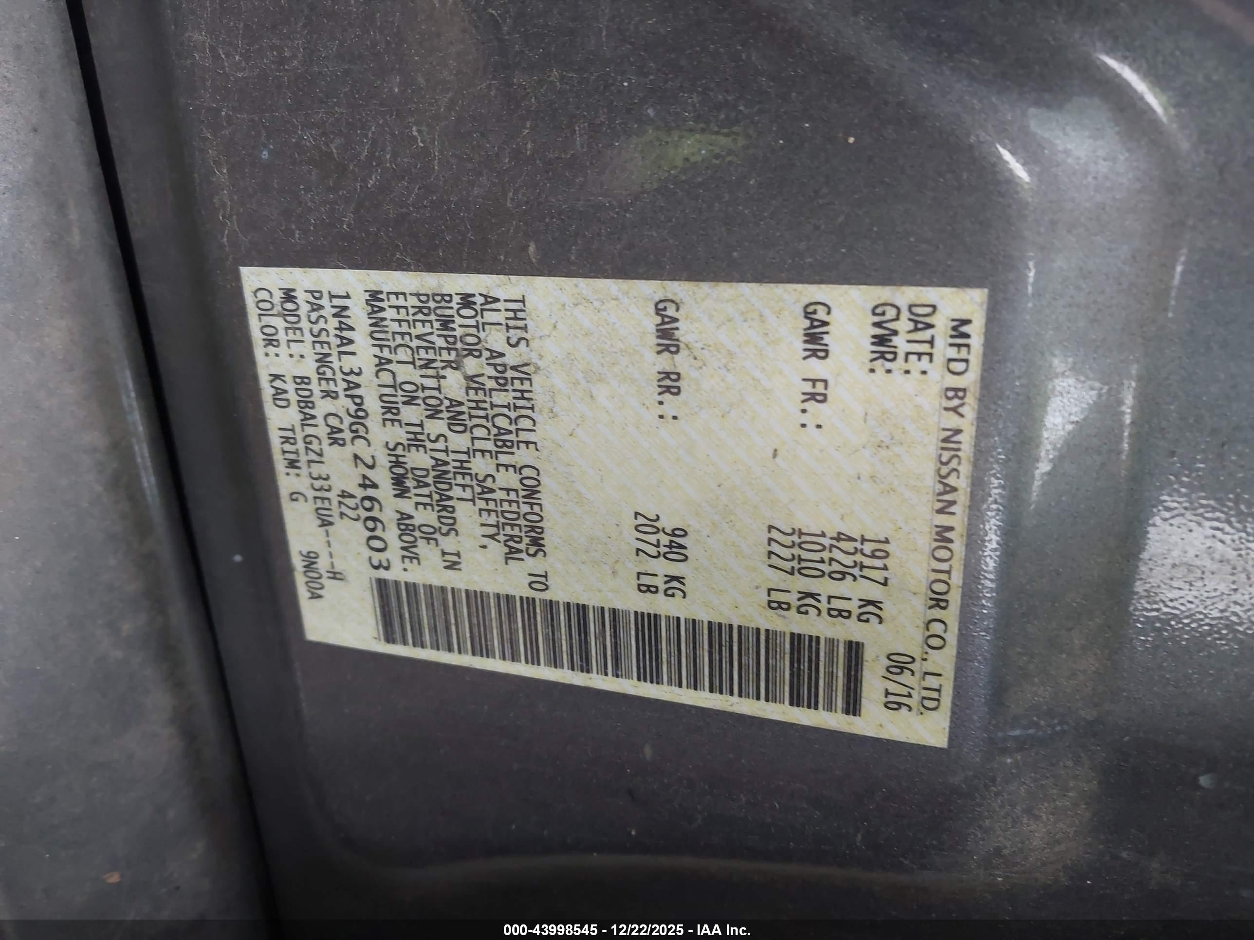 NISSAN ALTIMA image 9