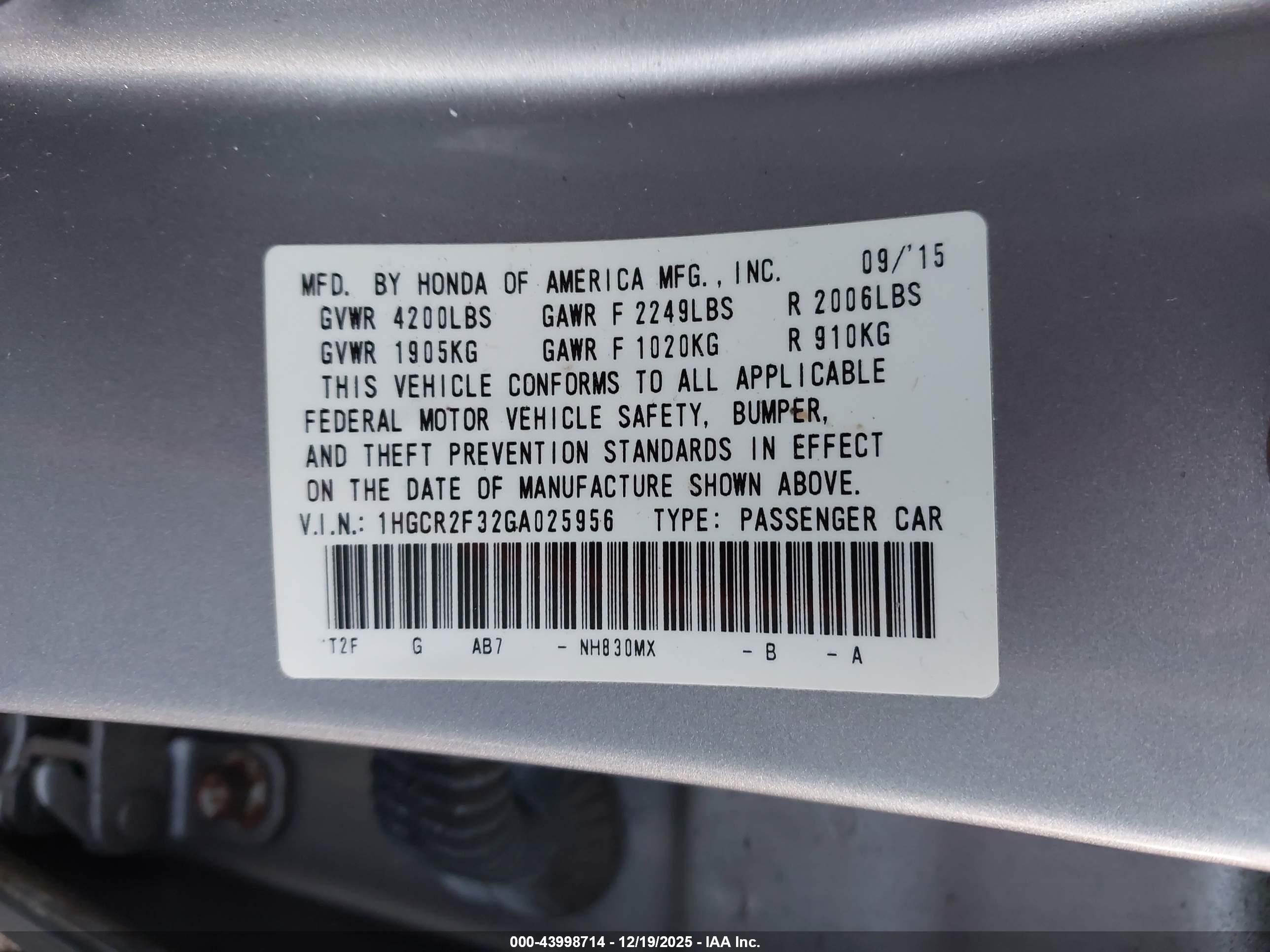 HONDA ACCORD image 9
