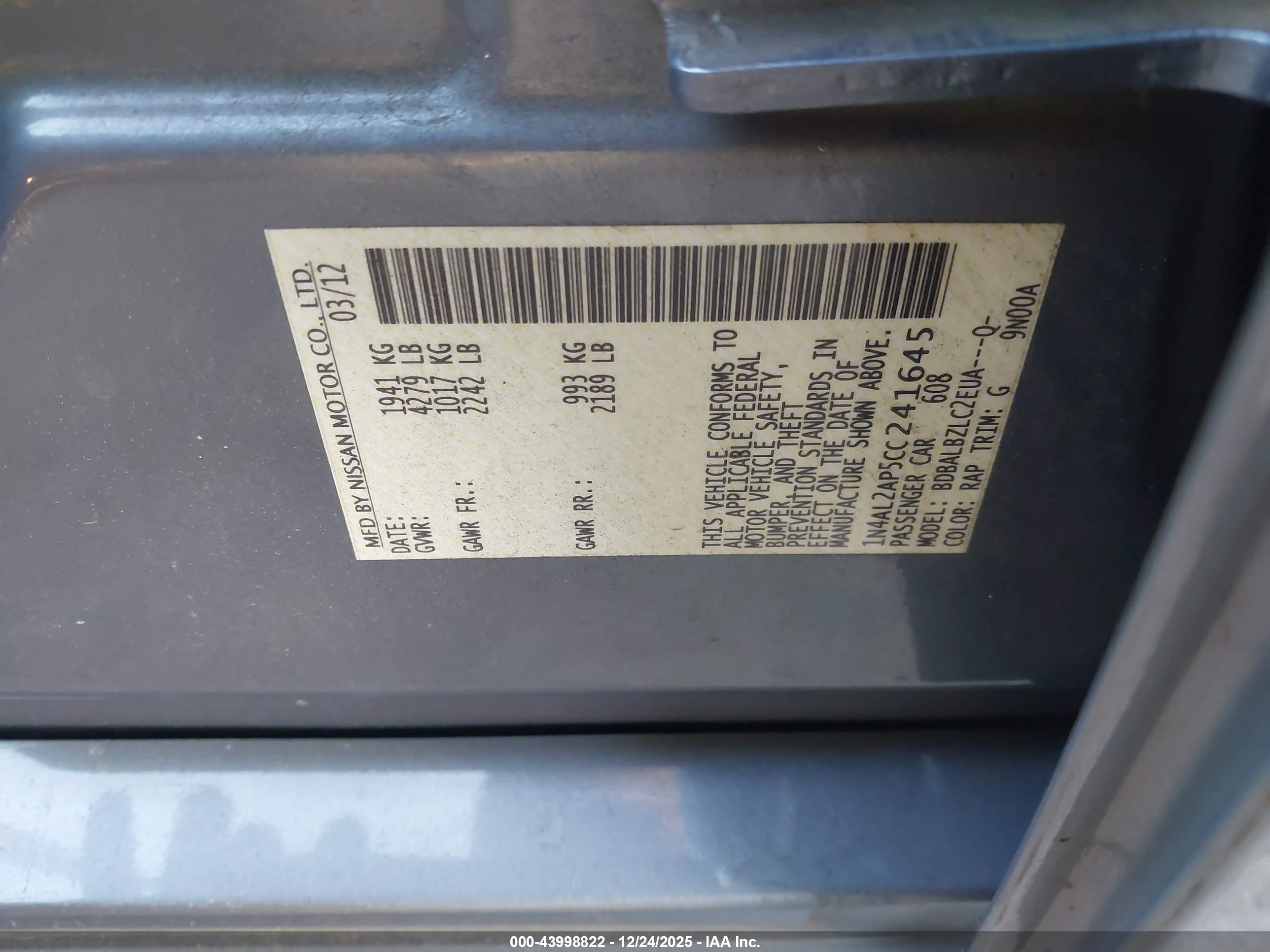 NISSAN ALTIMA image 9