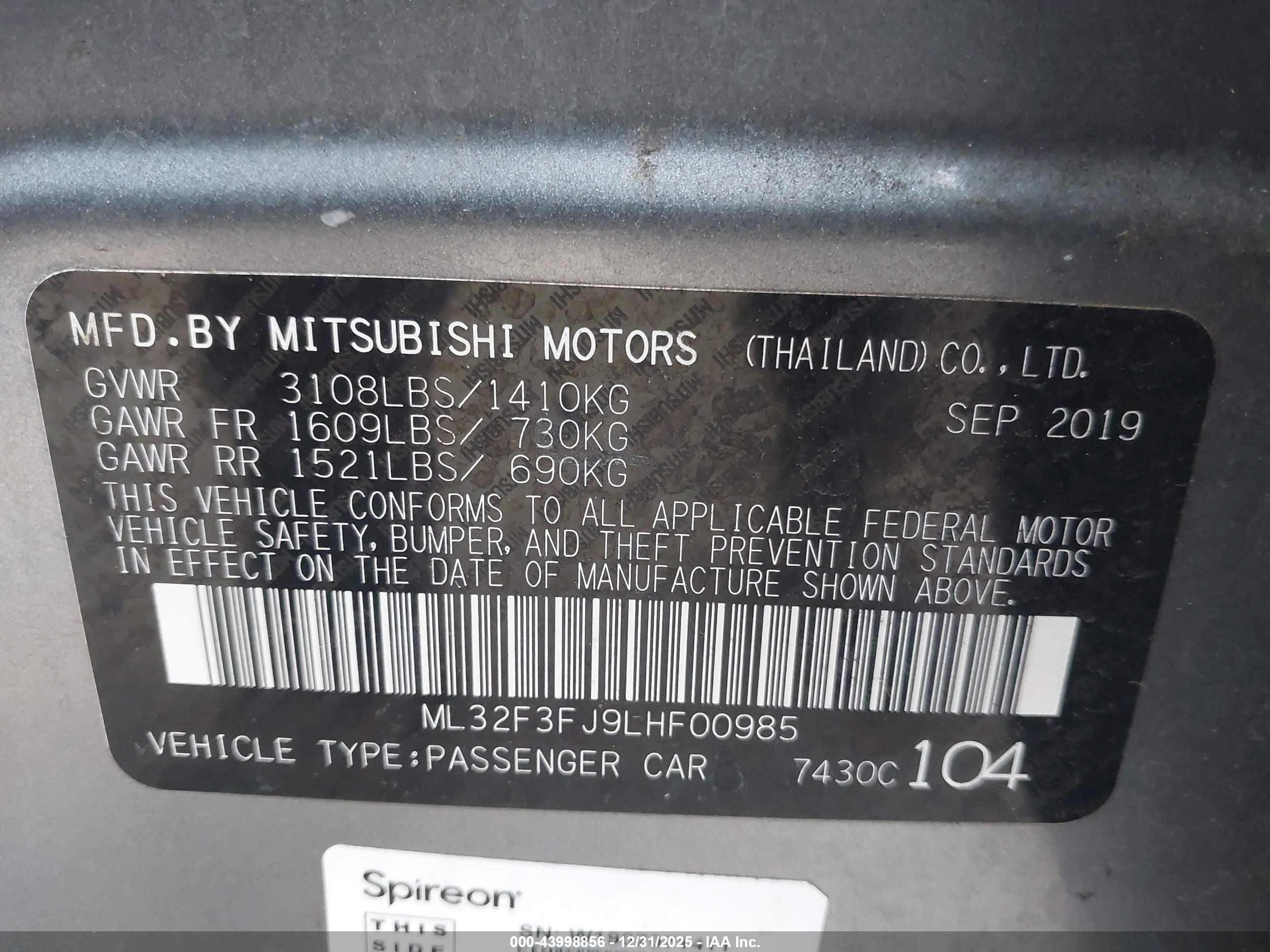 MITSUBISHI MIRAGE image 9