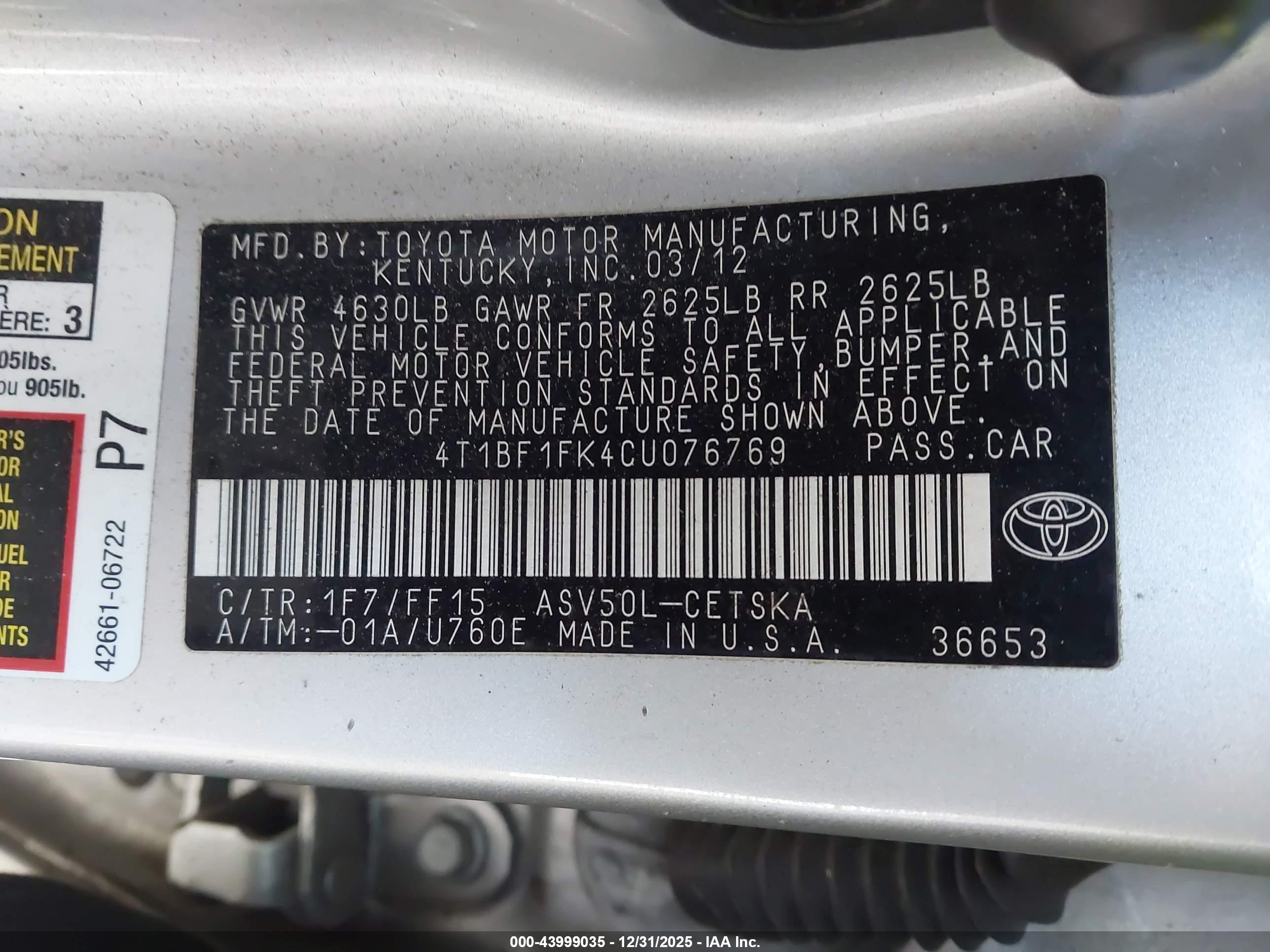 TOYOTA CAMRY image 9