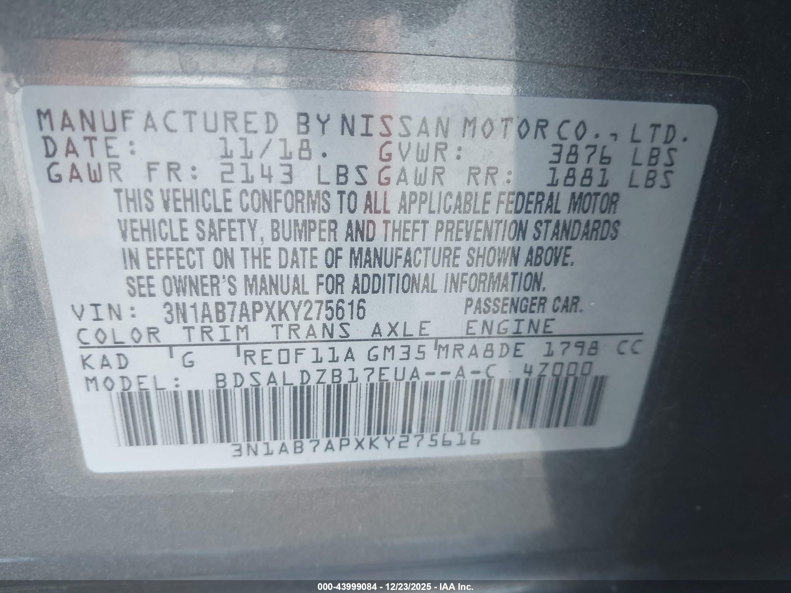 NISSAN SENTRA image 9