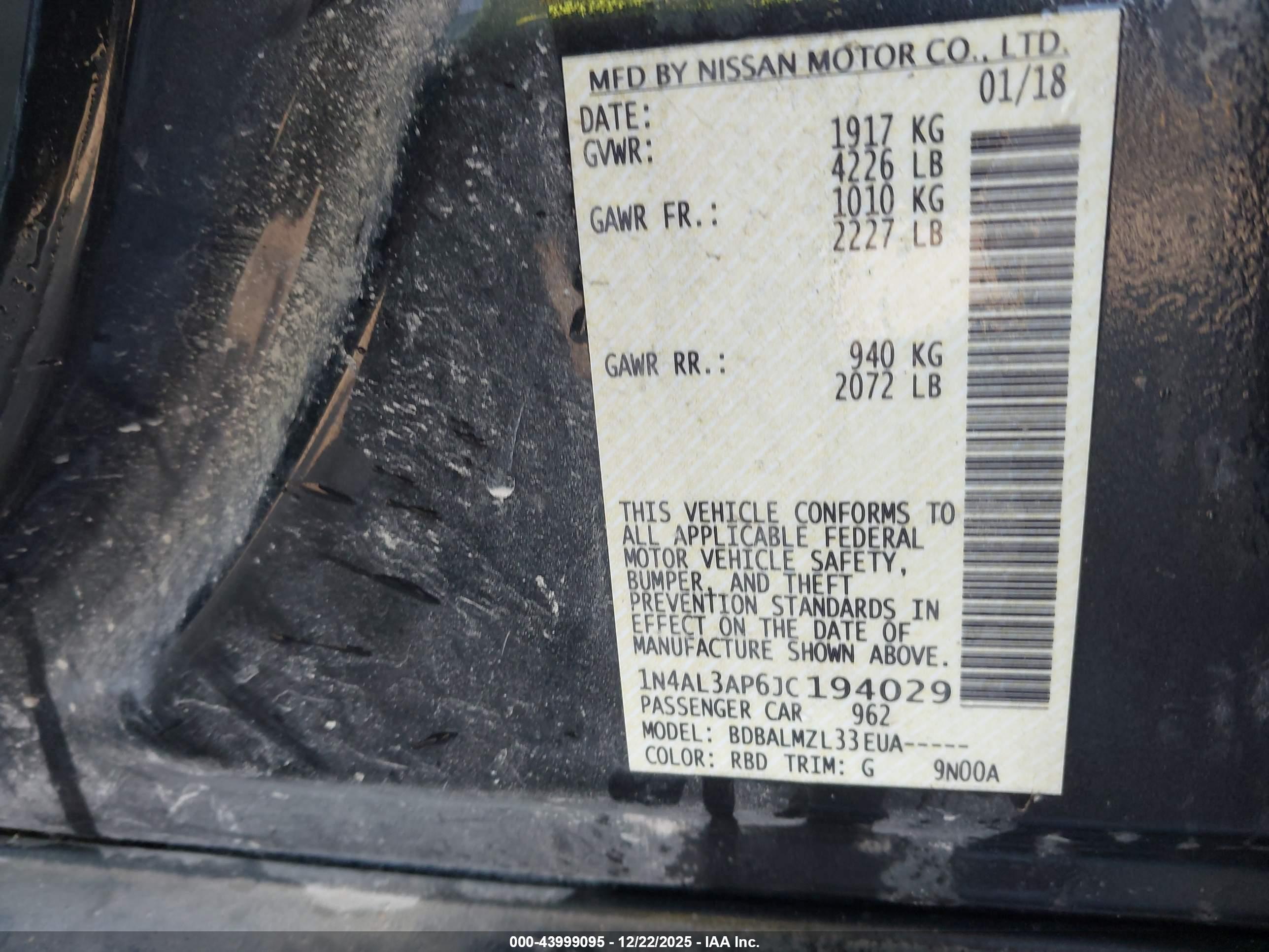 NISSAN ALTIMA image 9