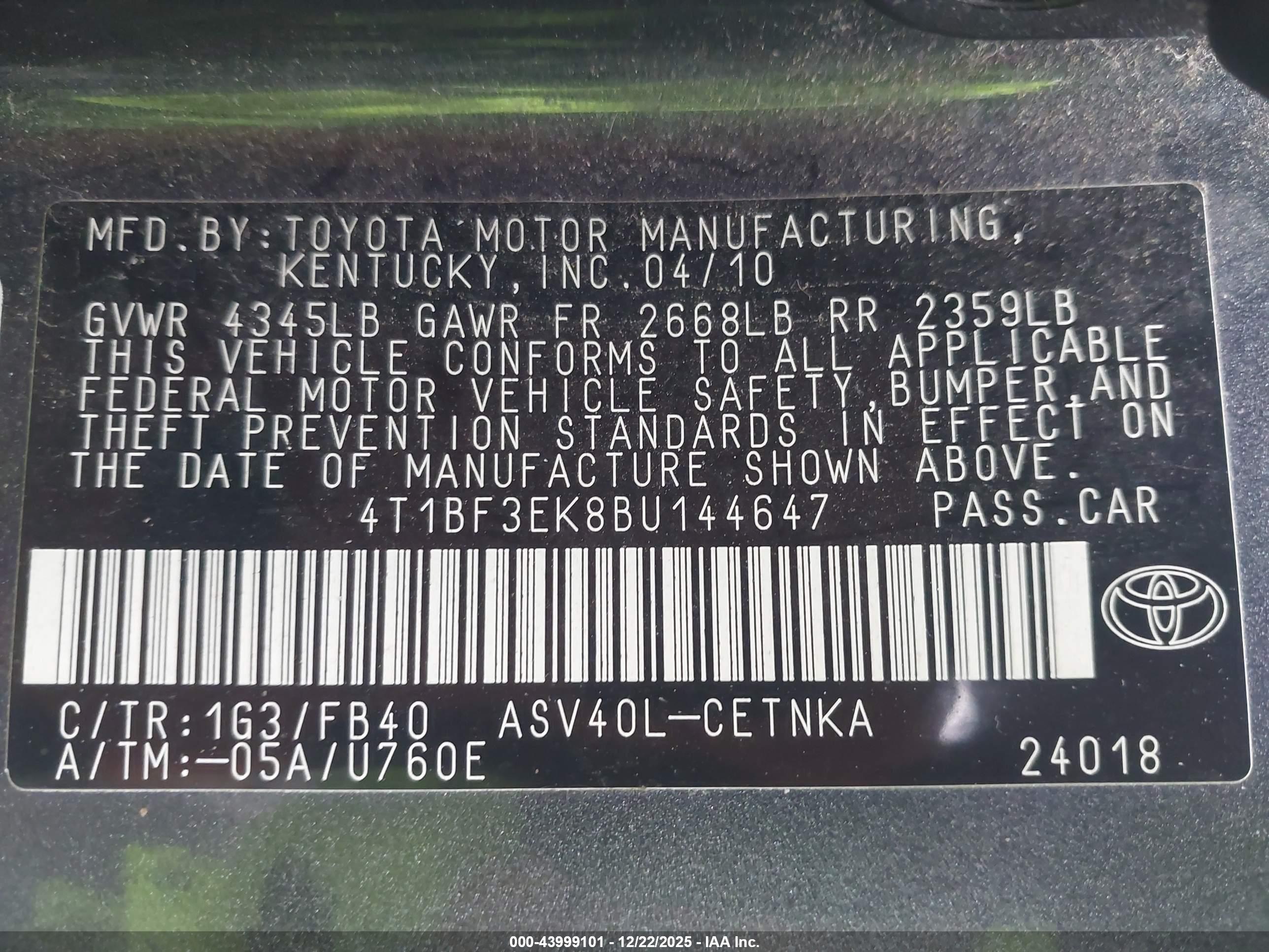 TOYOTA CAMRY image 9