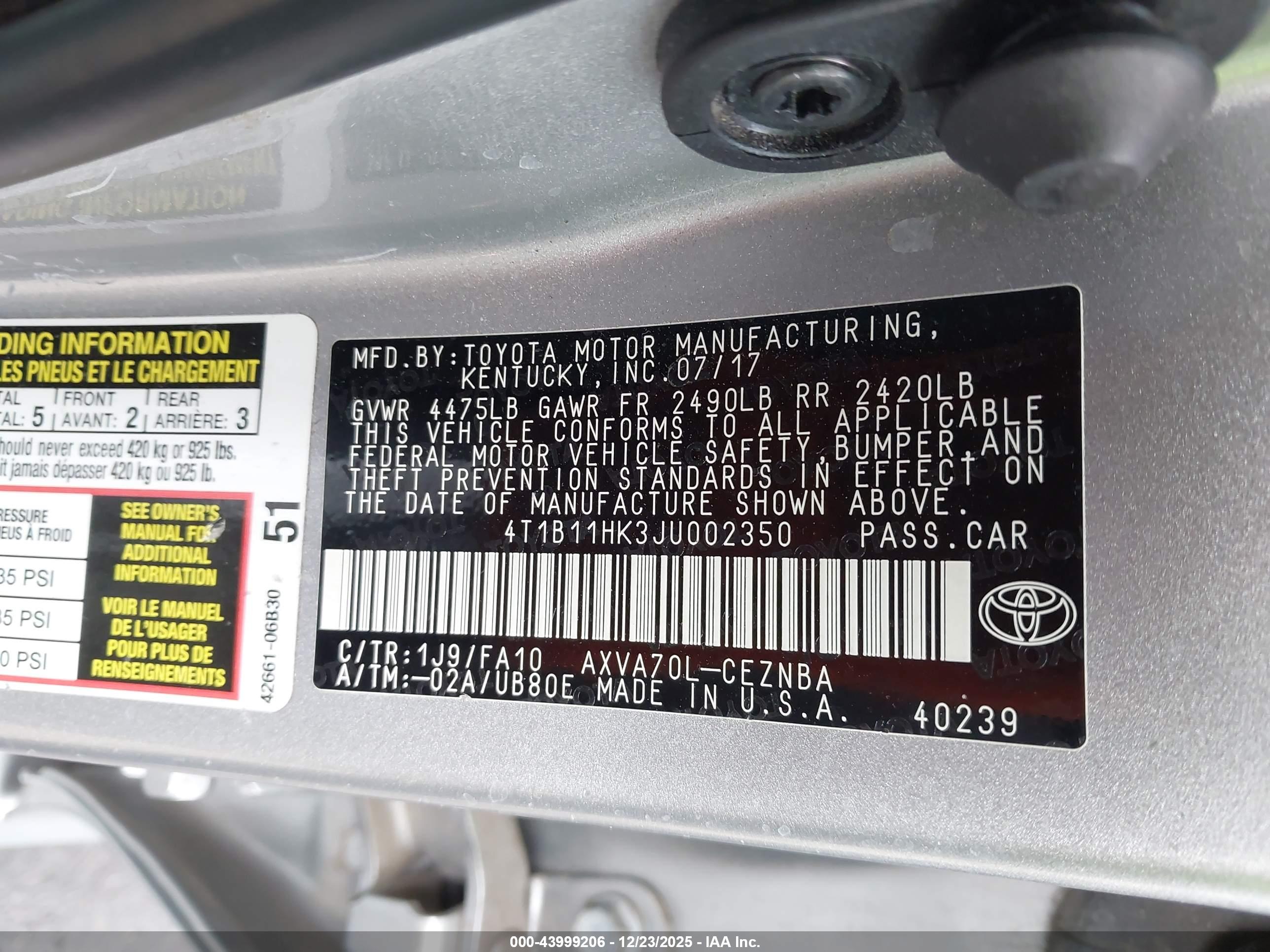 TOYOTA CAMRY image 9