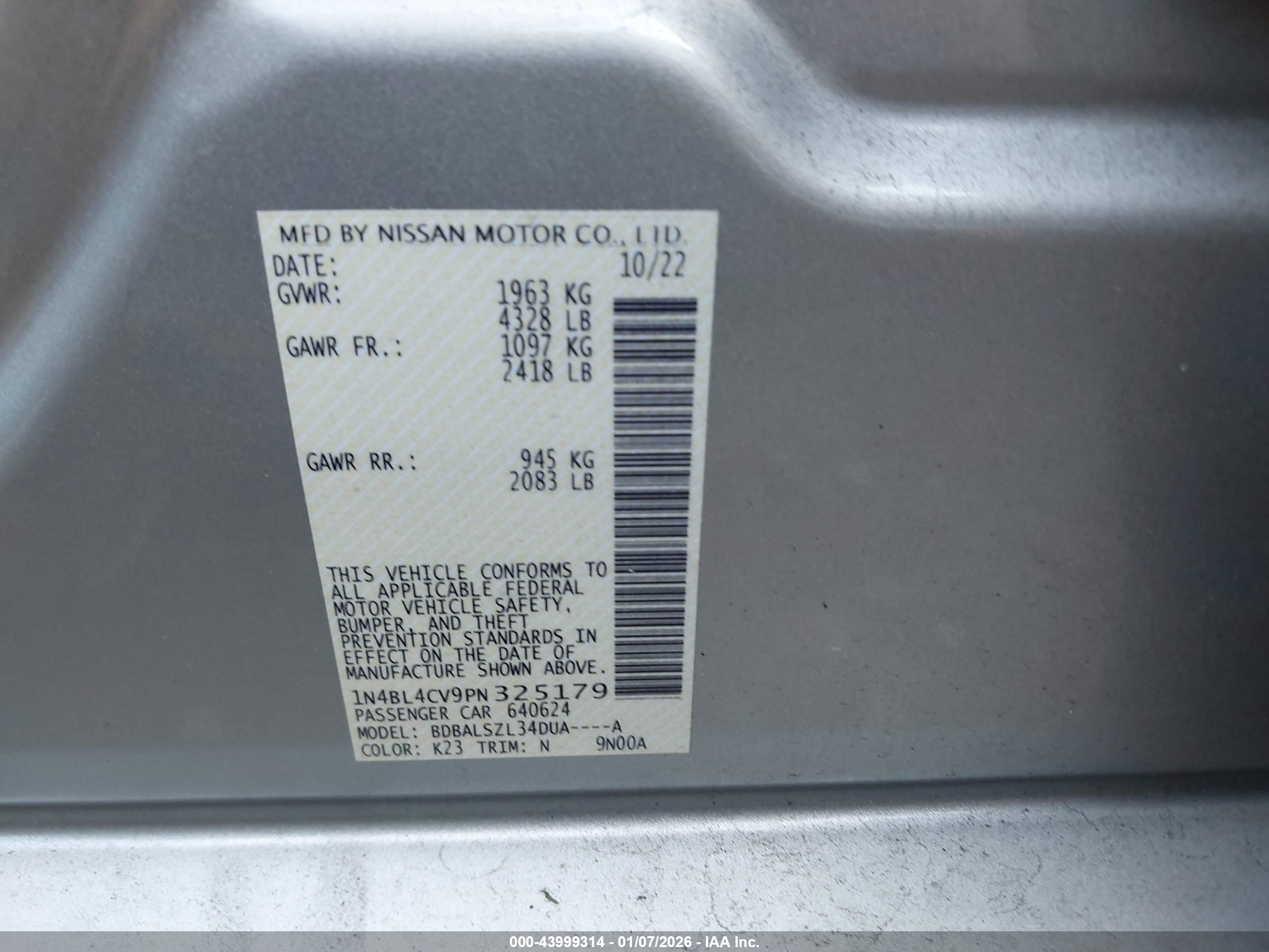 NISSAN ALTIMA image 9