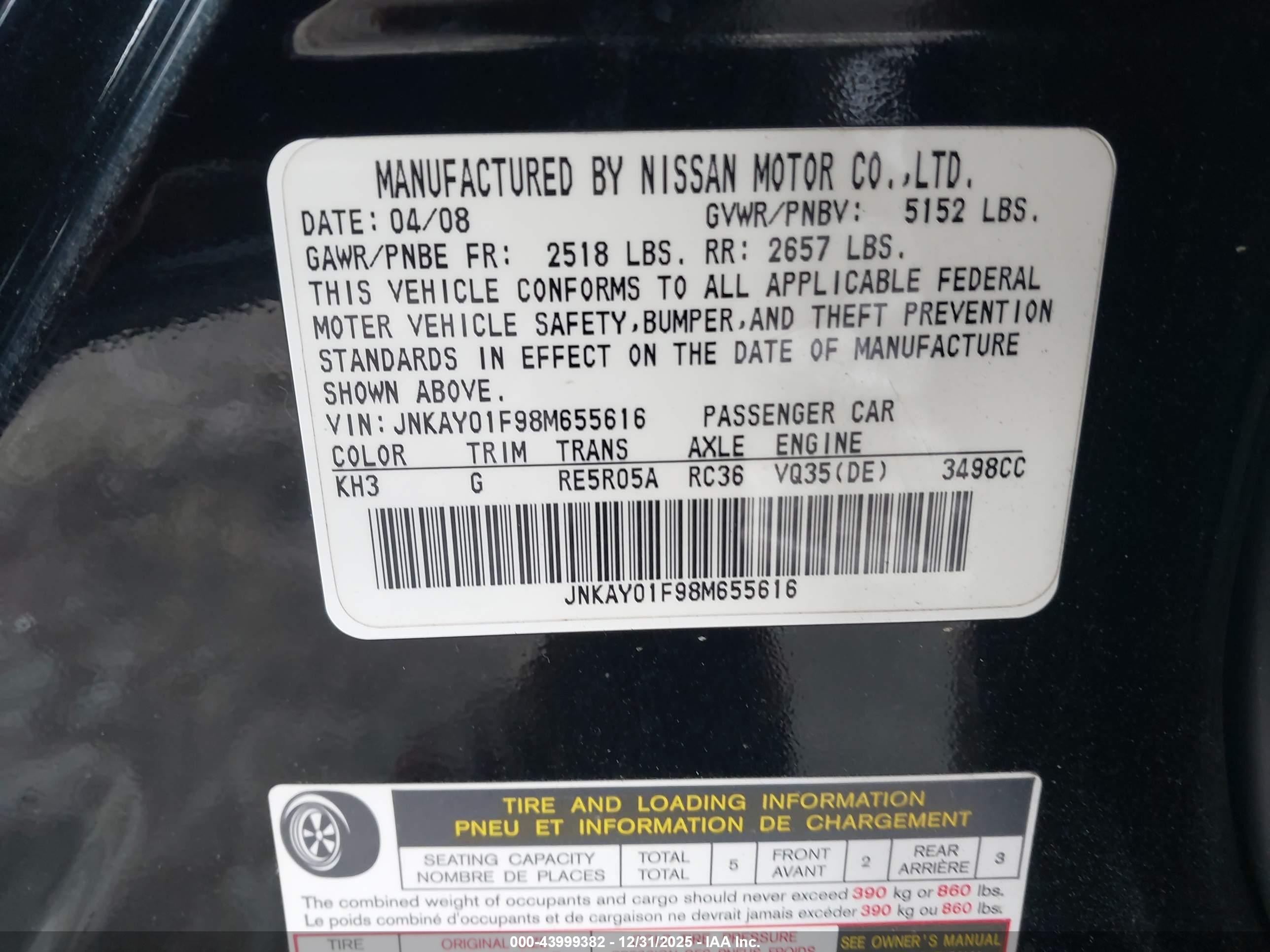 INFINITI M35X image 9