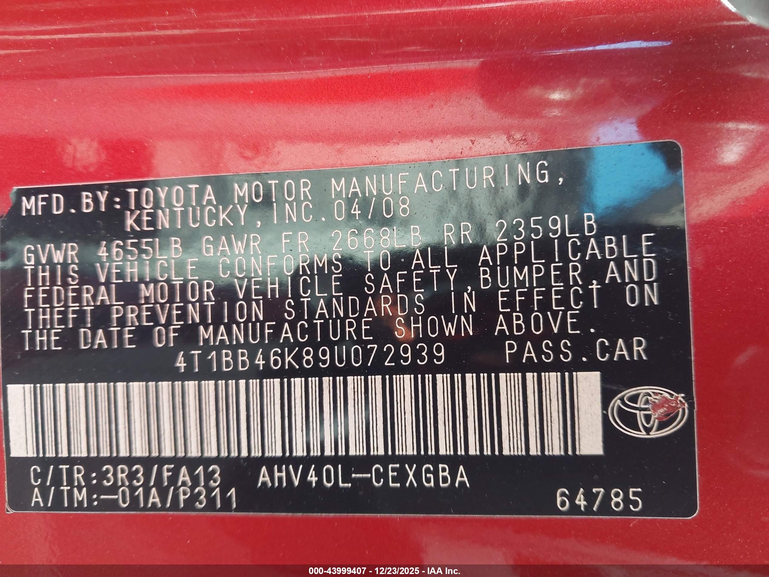TOYOTA CAMRY image 9