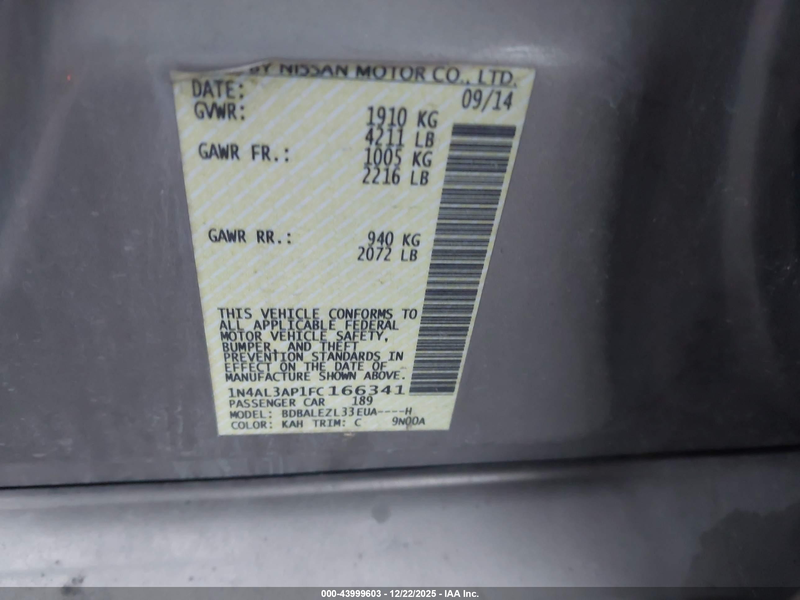 NISSAN ALTIMA image 9