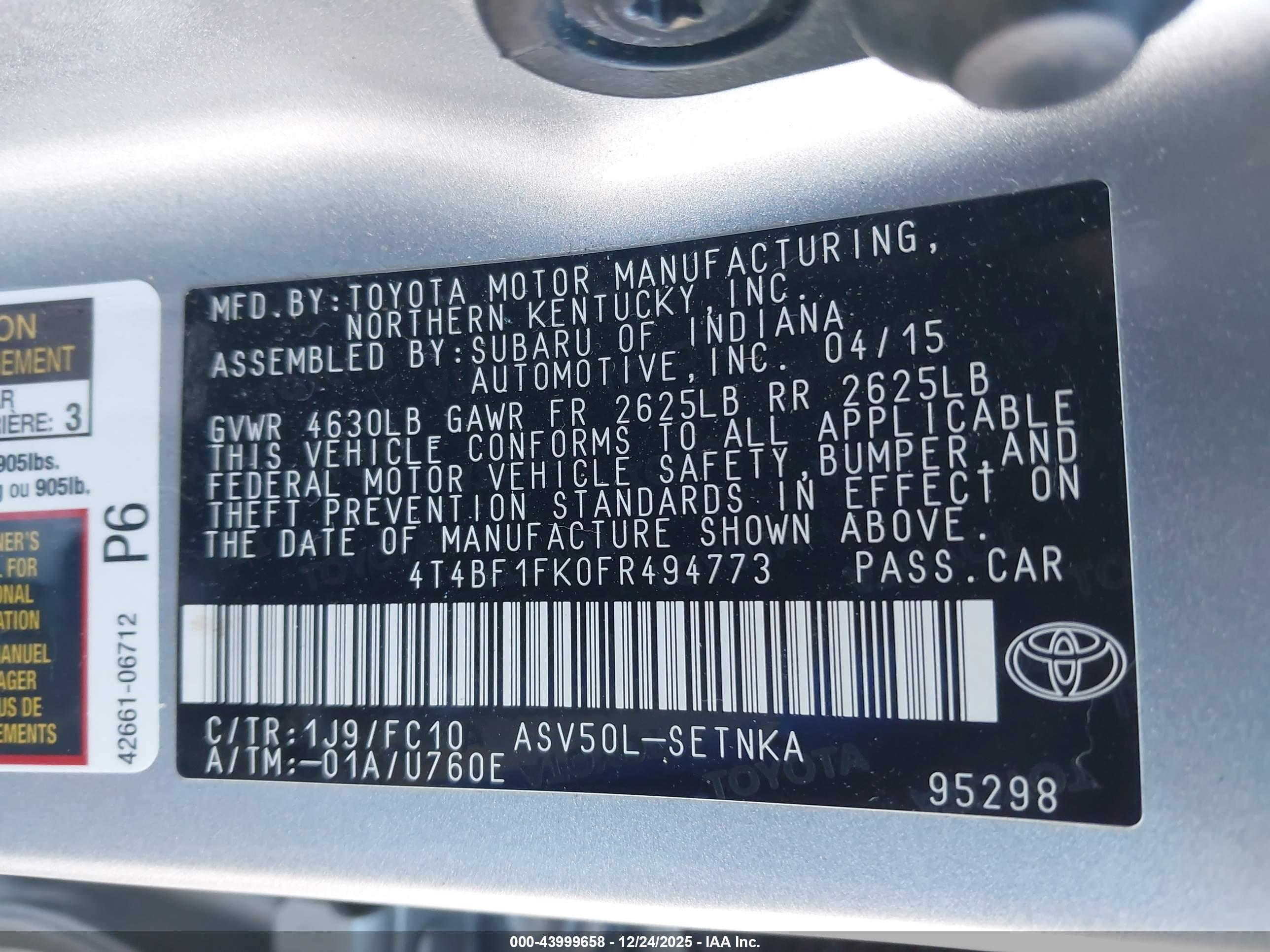 TOYOTA CAMRY image 9