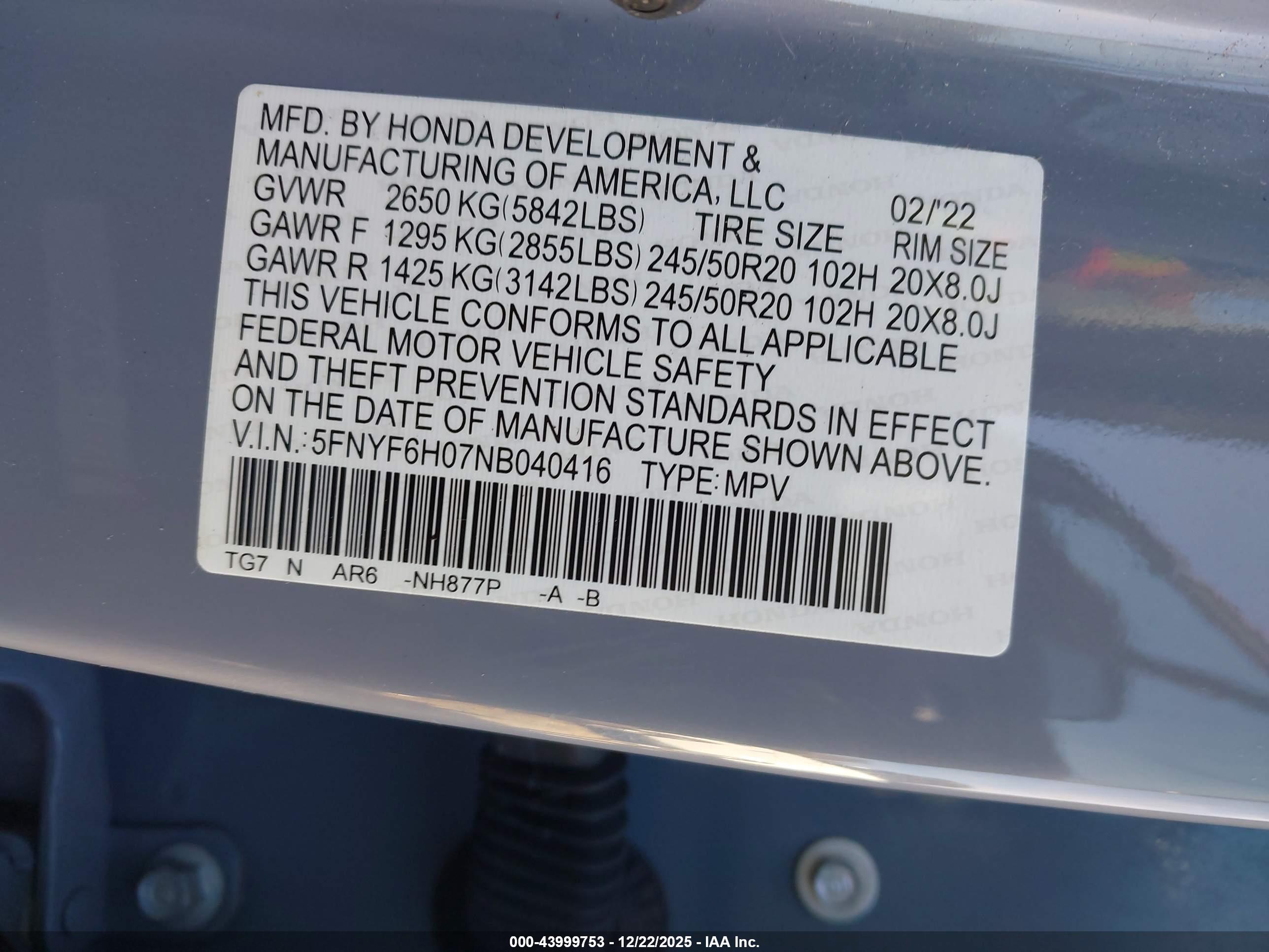 HONDA PILOT image 9