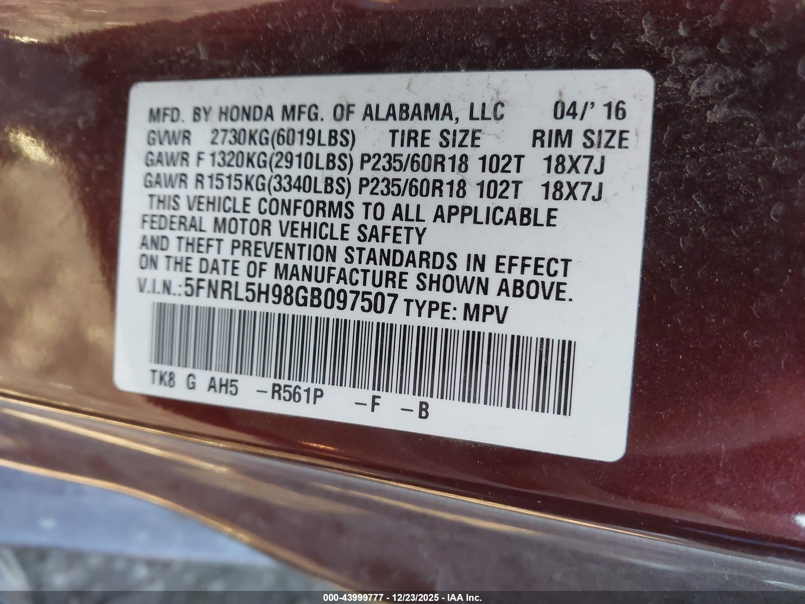 HONDA ODYSSEY image 9