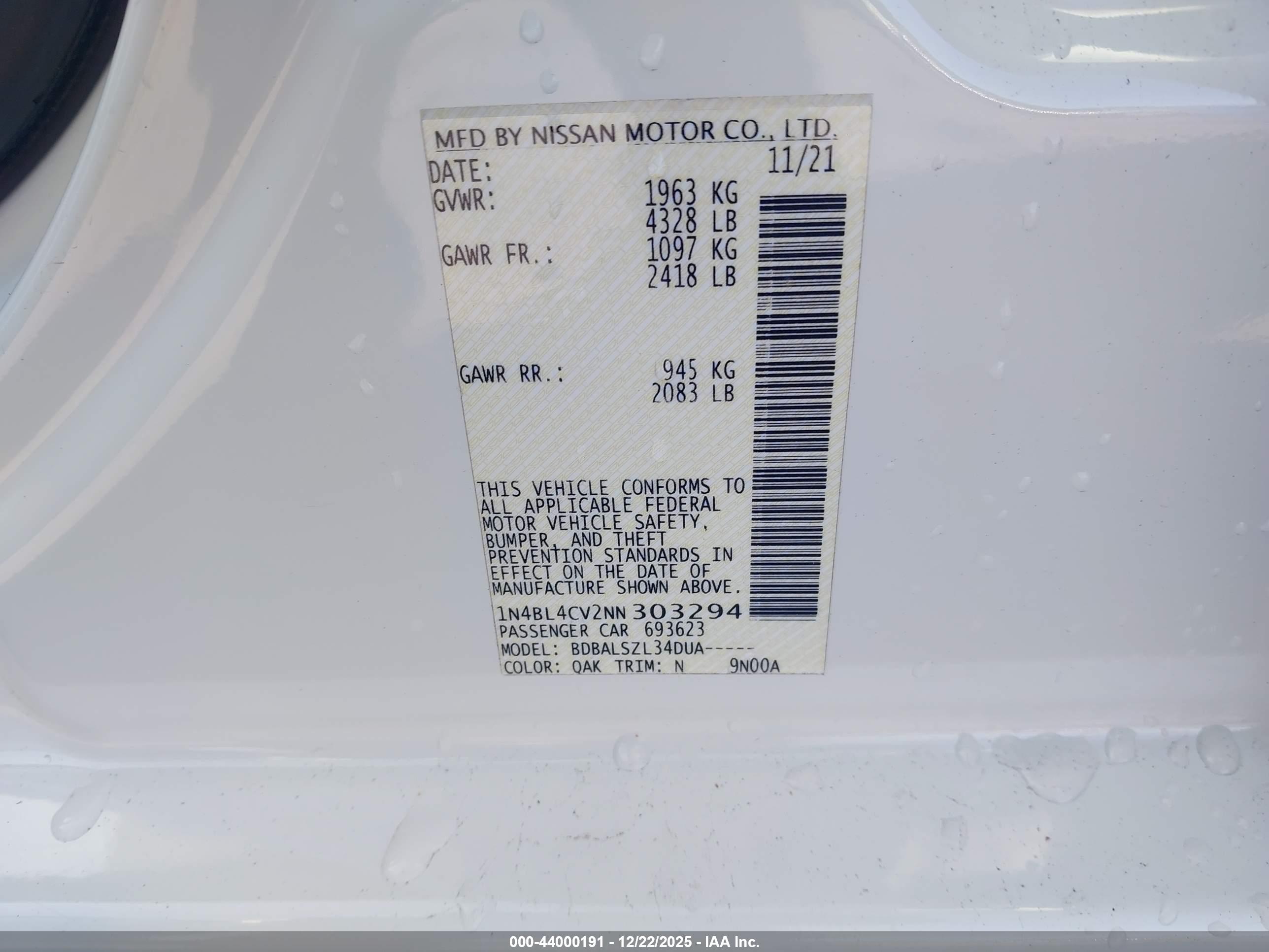 NISSAN ALTIMA image 9