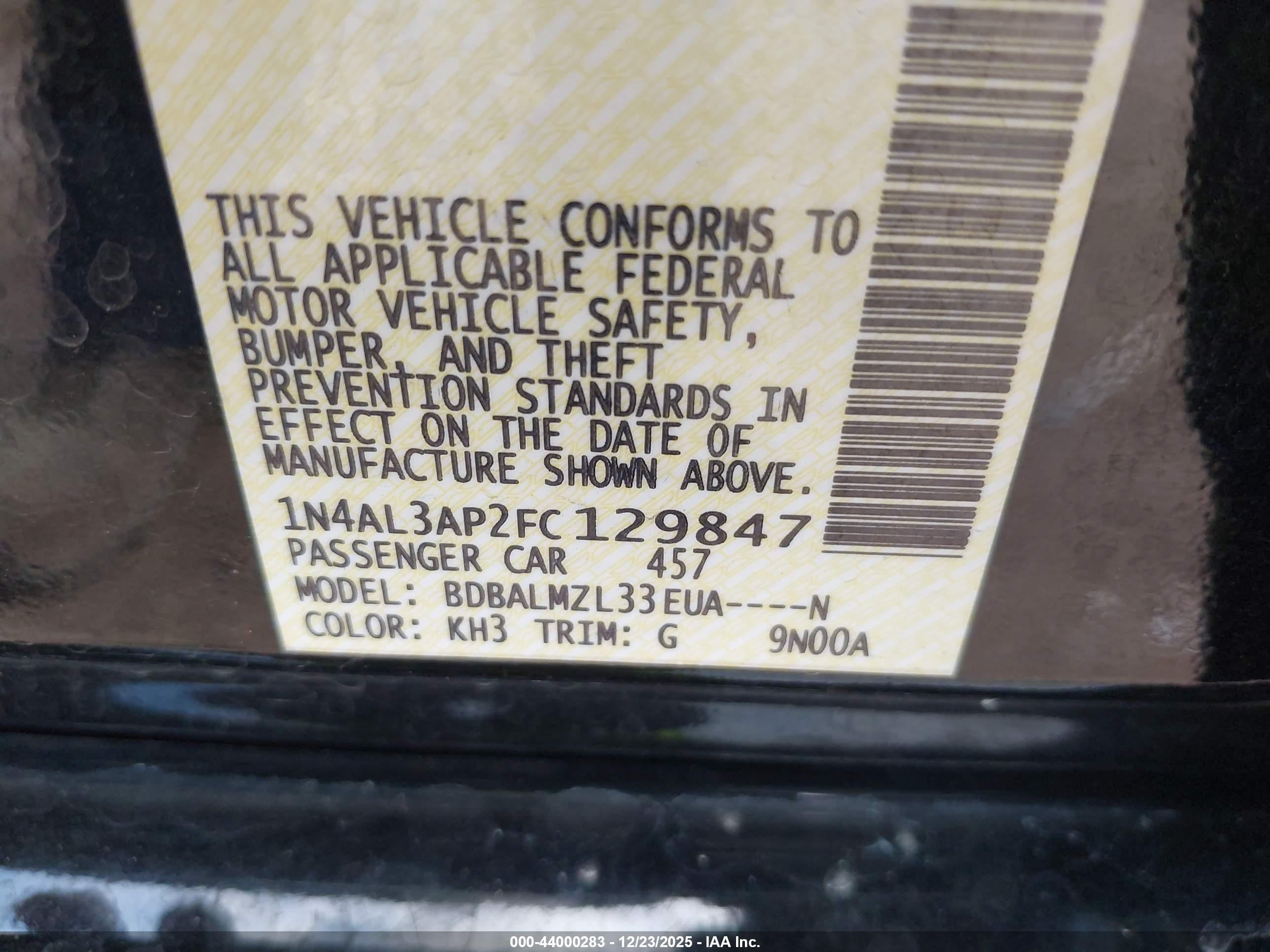 NISSAN ALTIMA image 9