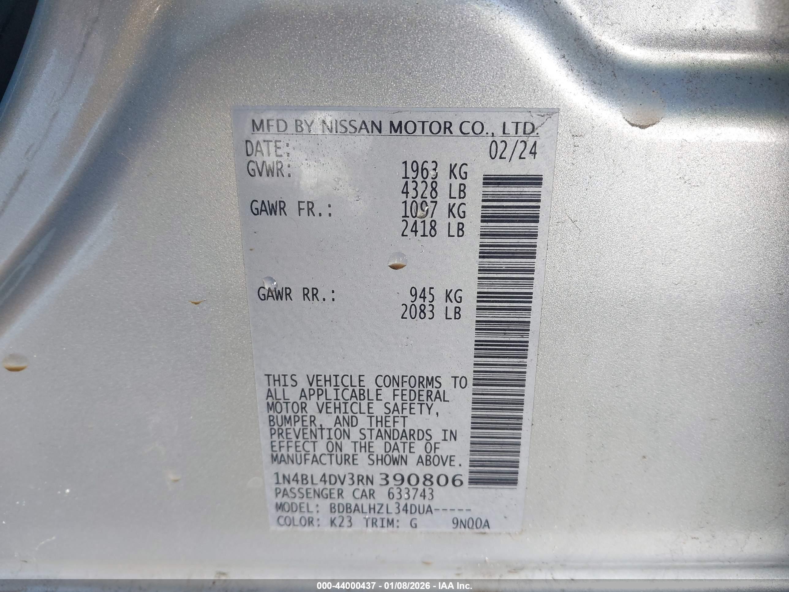 NISSAN ALTIMA image 9