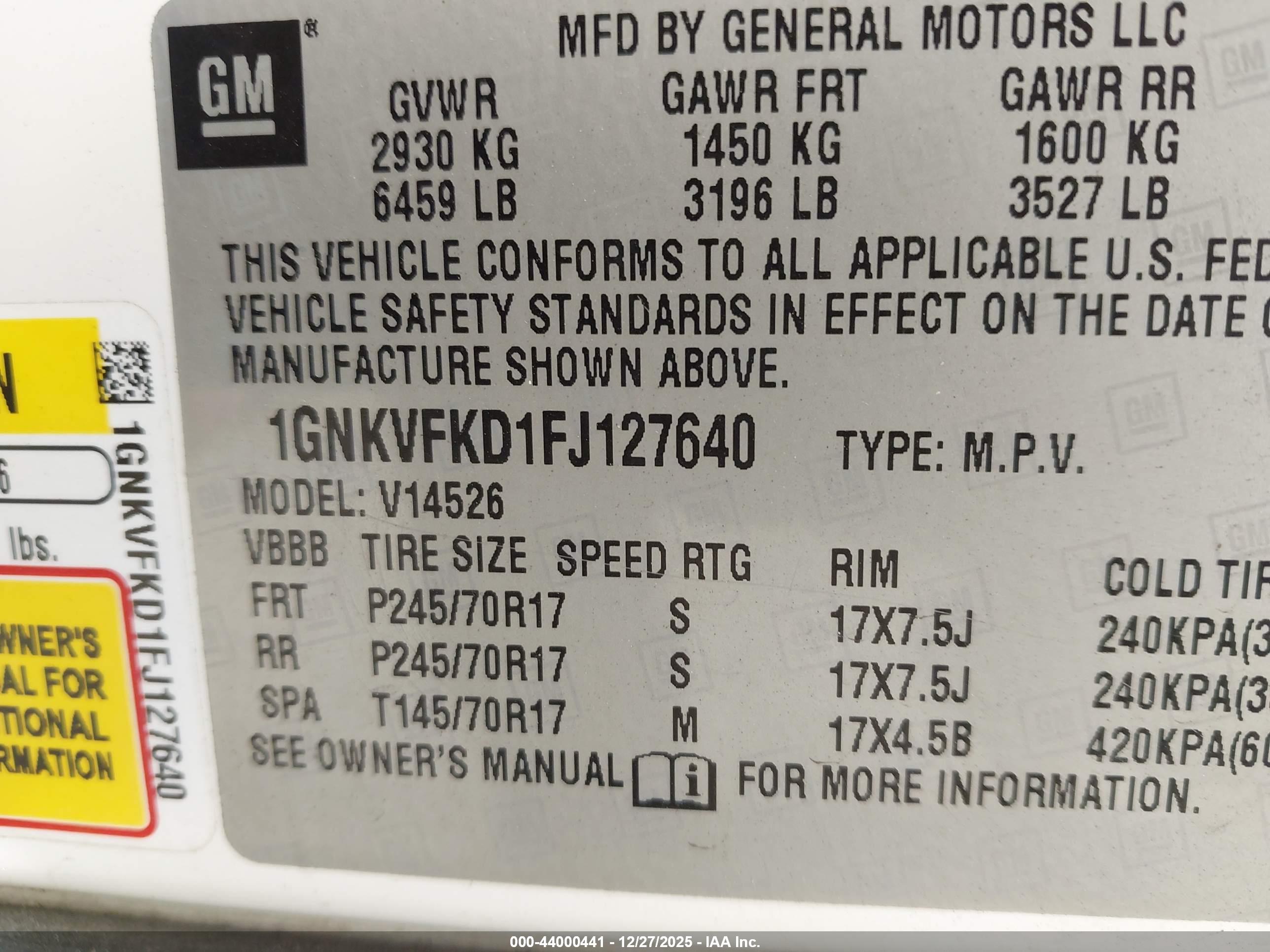 CHEVROLET TRAVERSE image 9
