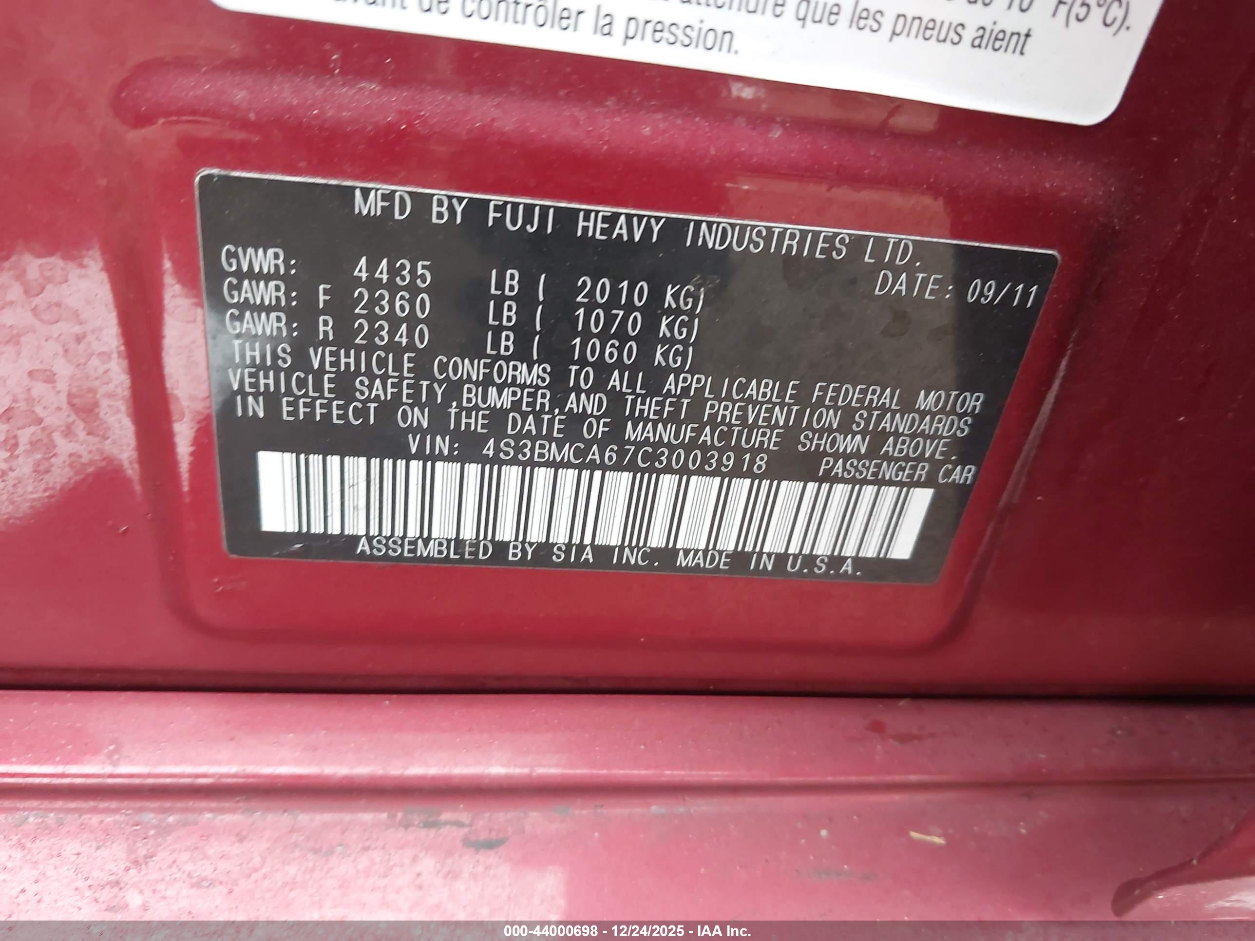 SUBARU LEGACY image 9