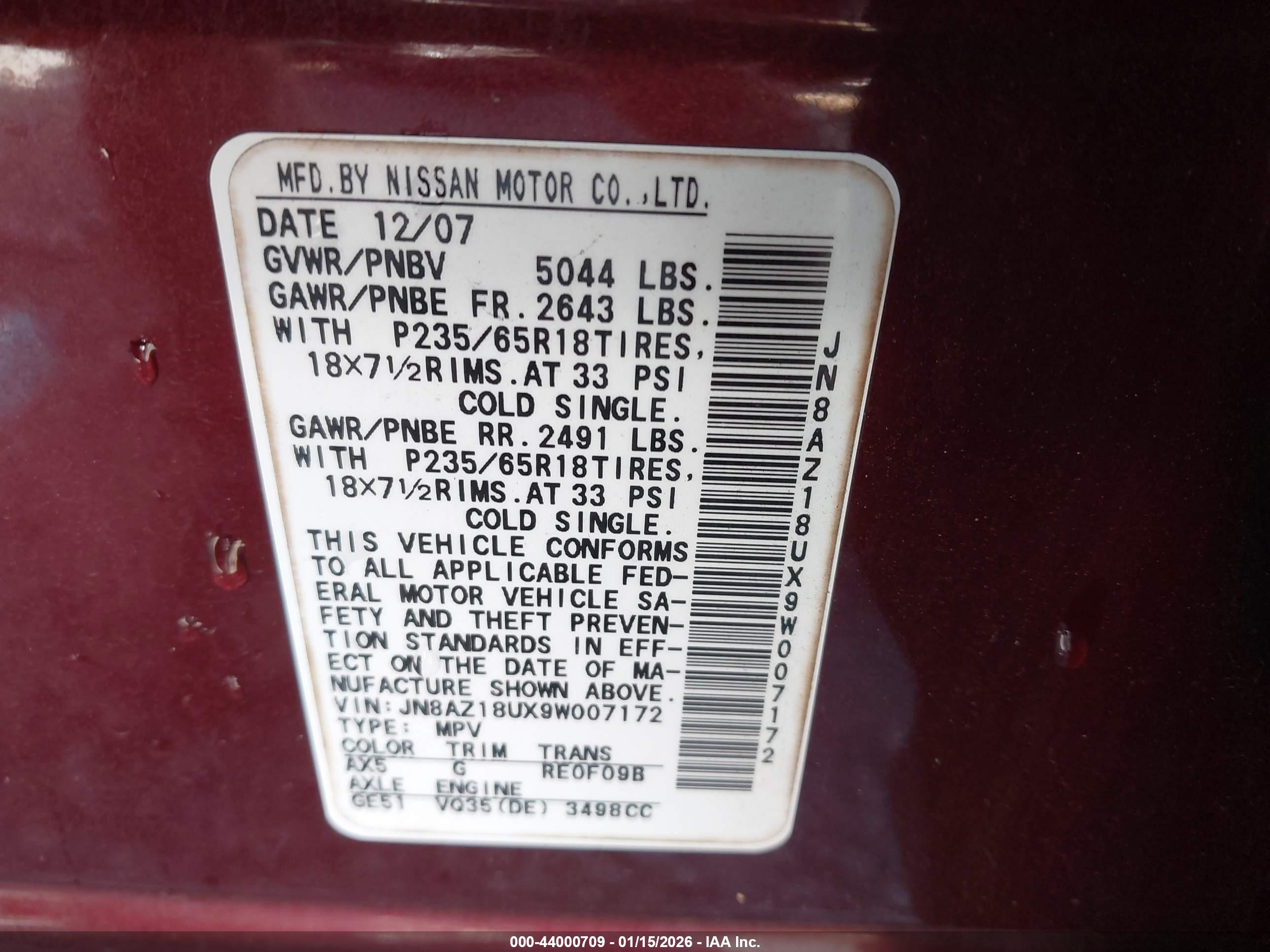 NISSAN MURANO image 9