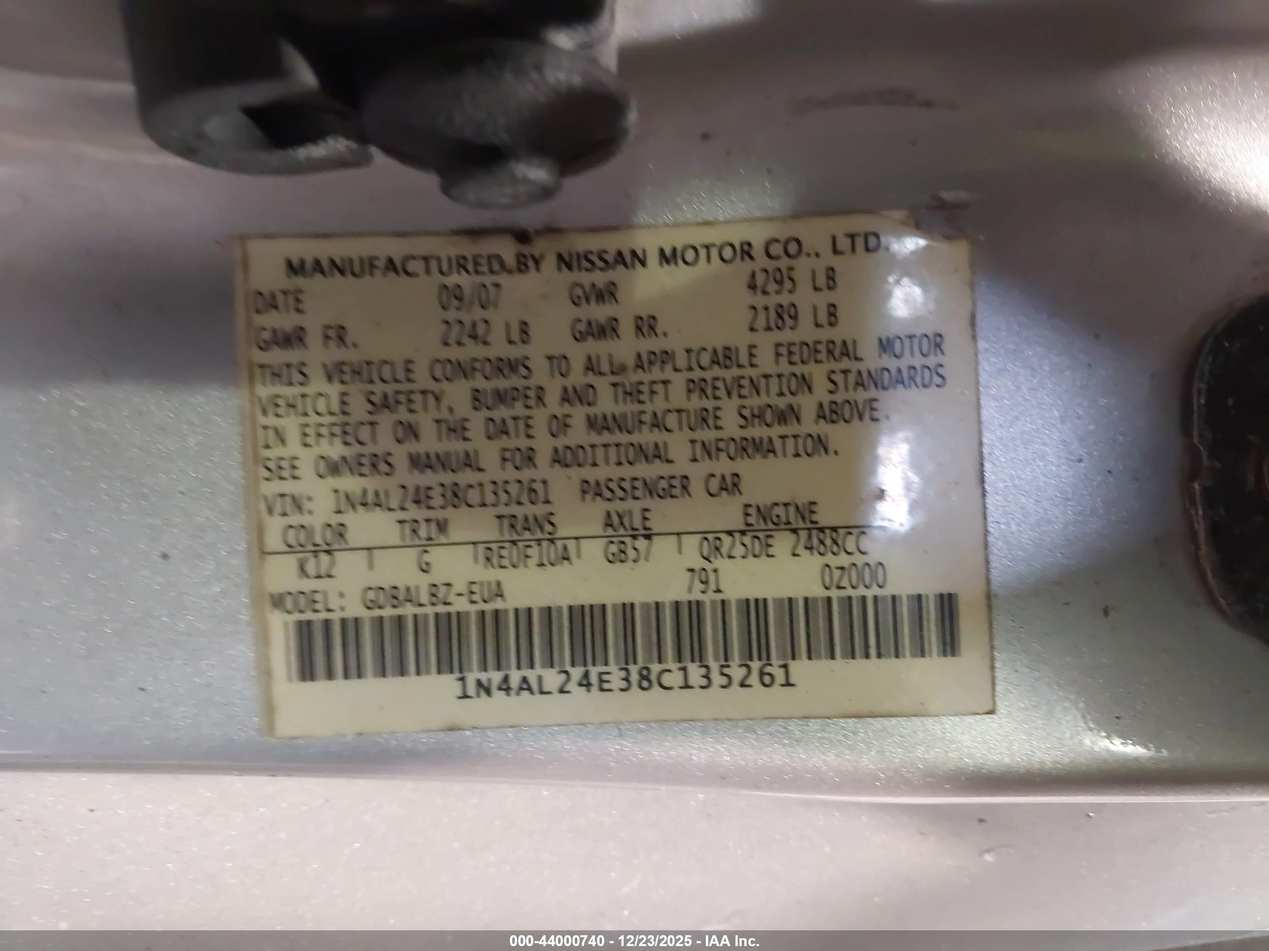 NISSAN ALTIMA image 9