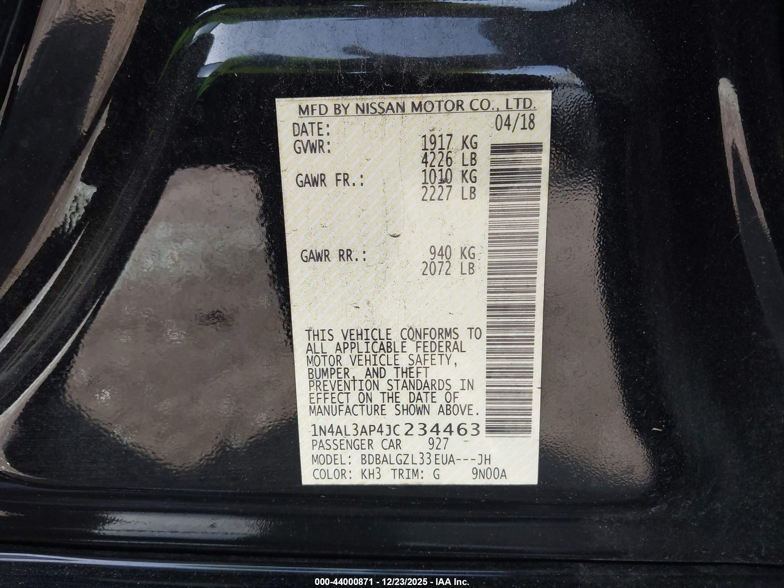 NISSAN ALTIMA image 9