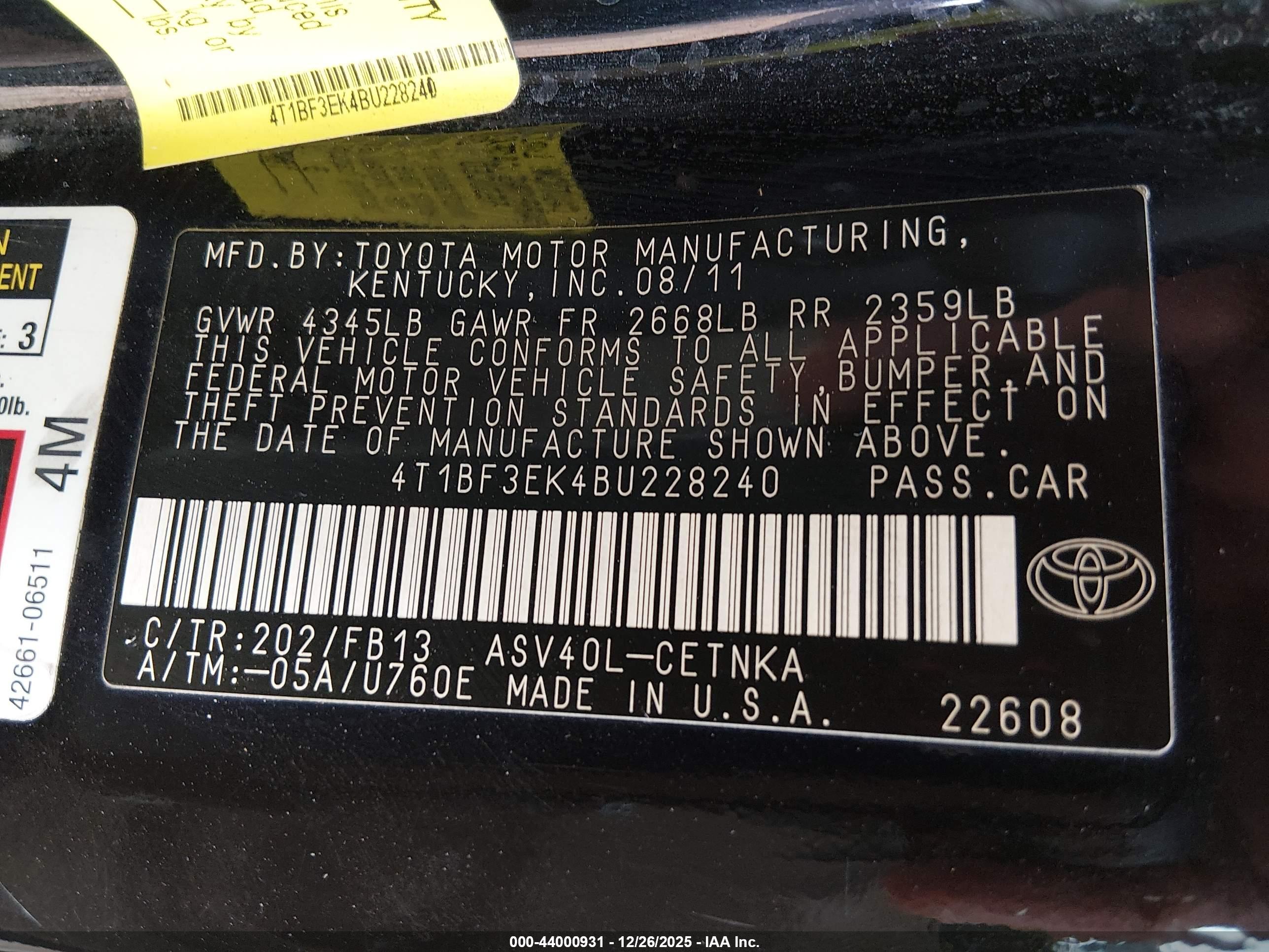 TOYOTA CAMRY image 9