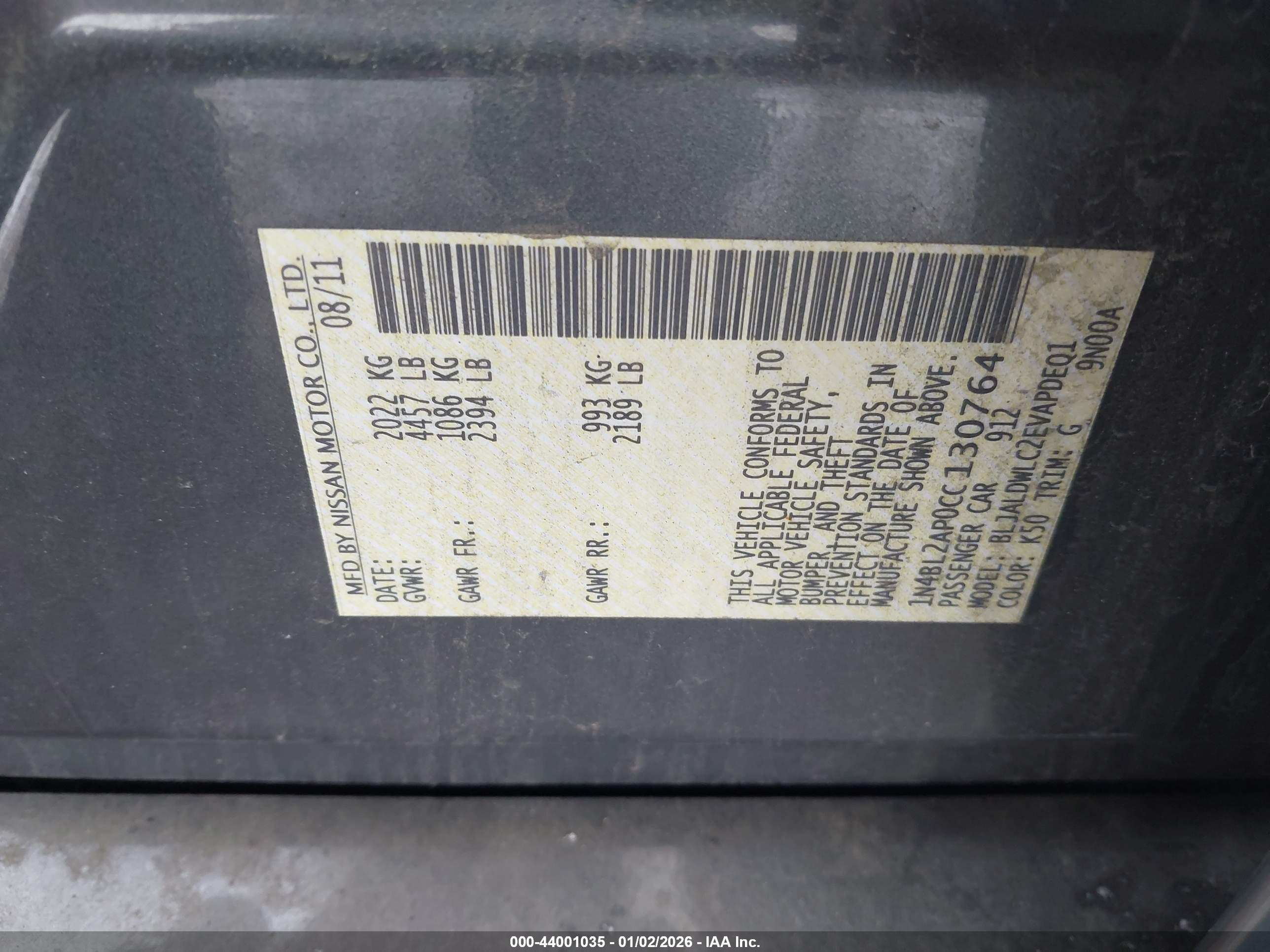 NISSAN ALTIMA image 9