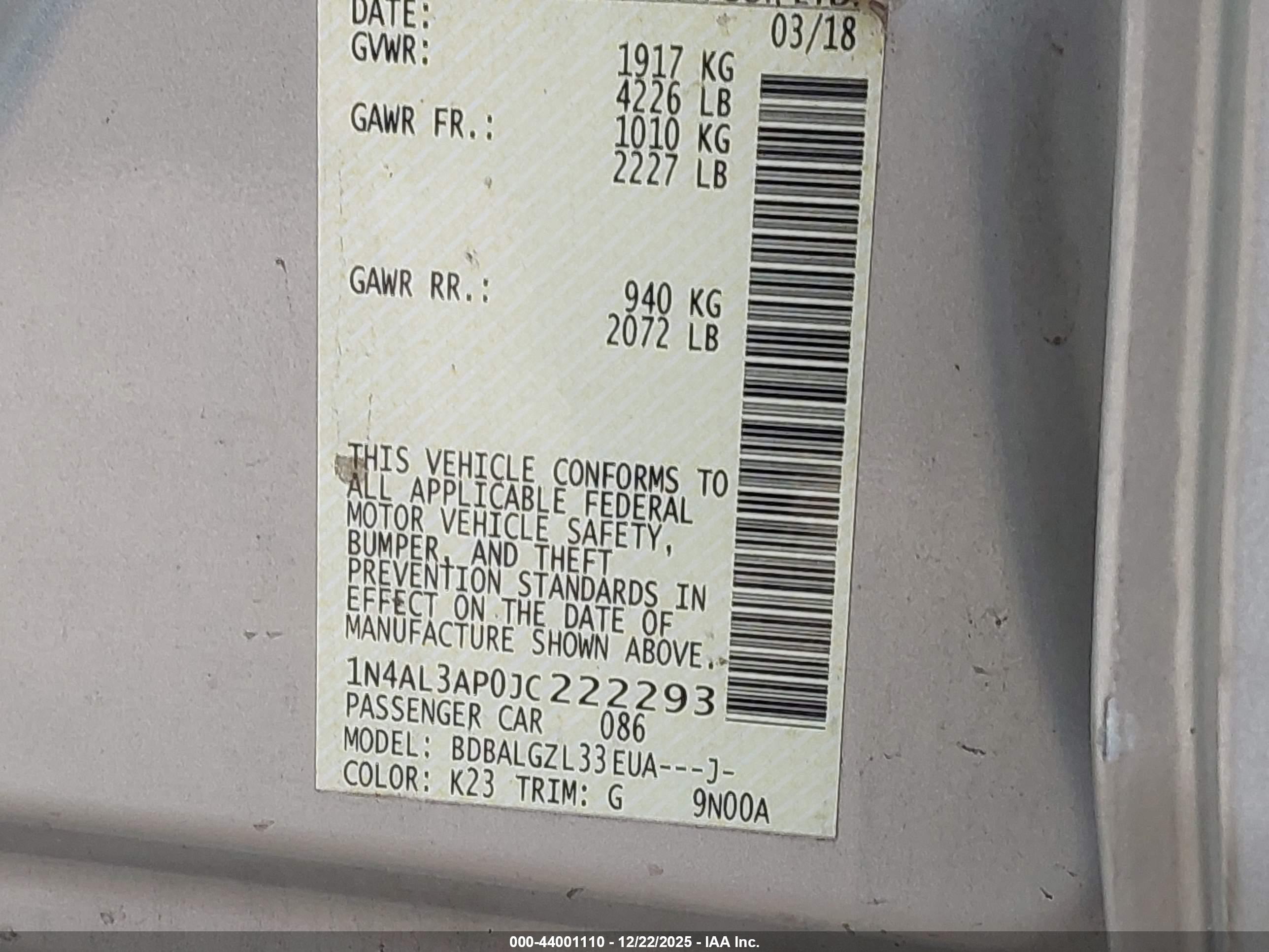 NISSAN ALTIMA image 9
