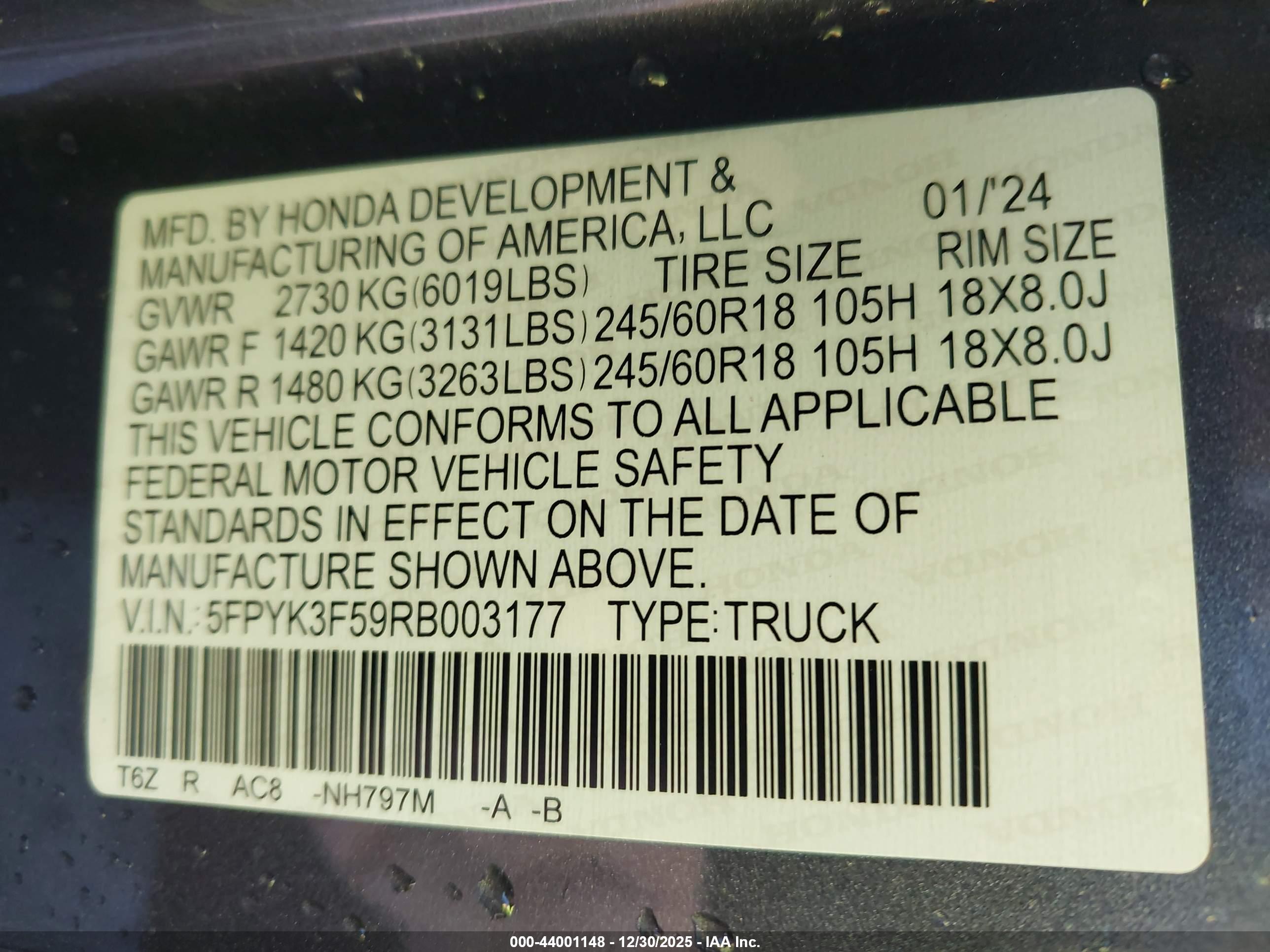 HONDA RIDGELINE image 9