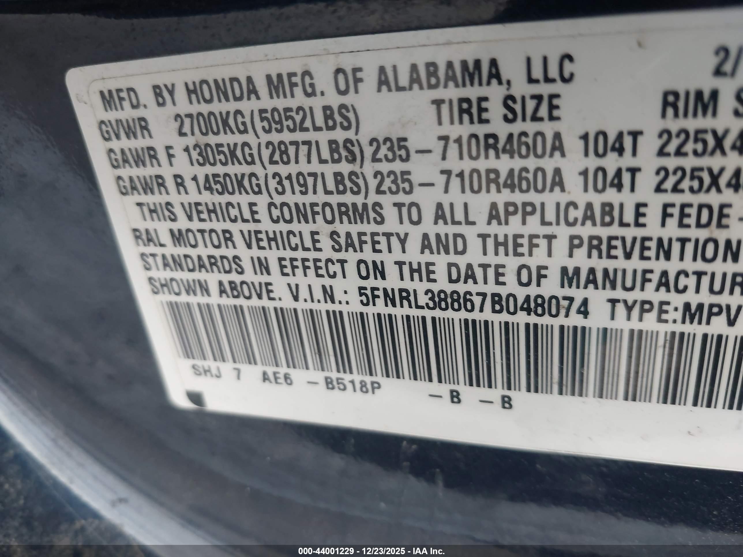 HONDA ODYSSEY image 9
