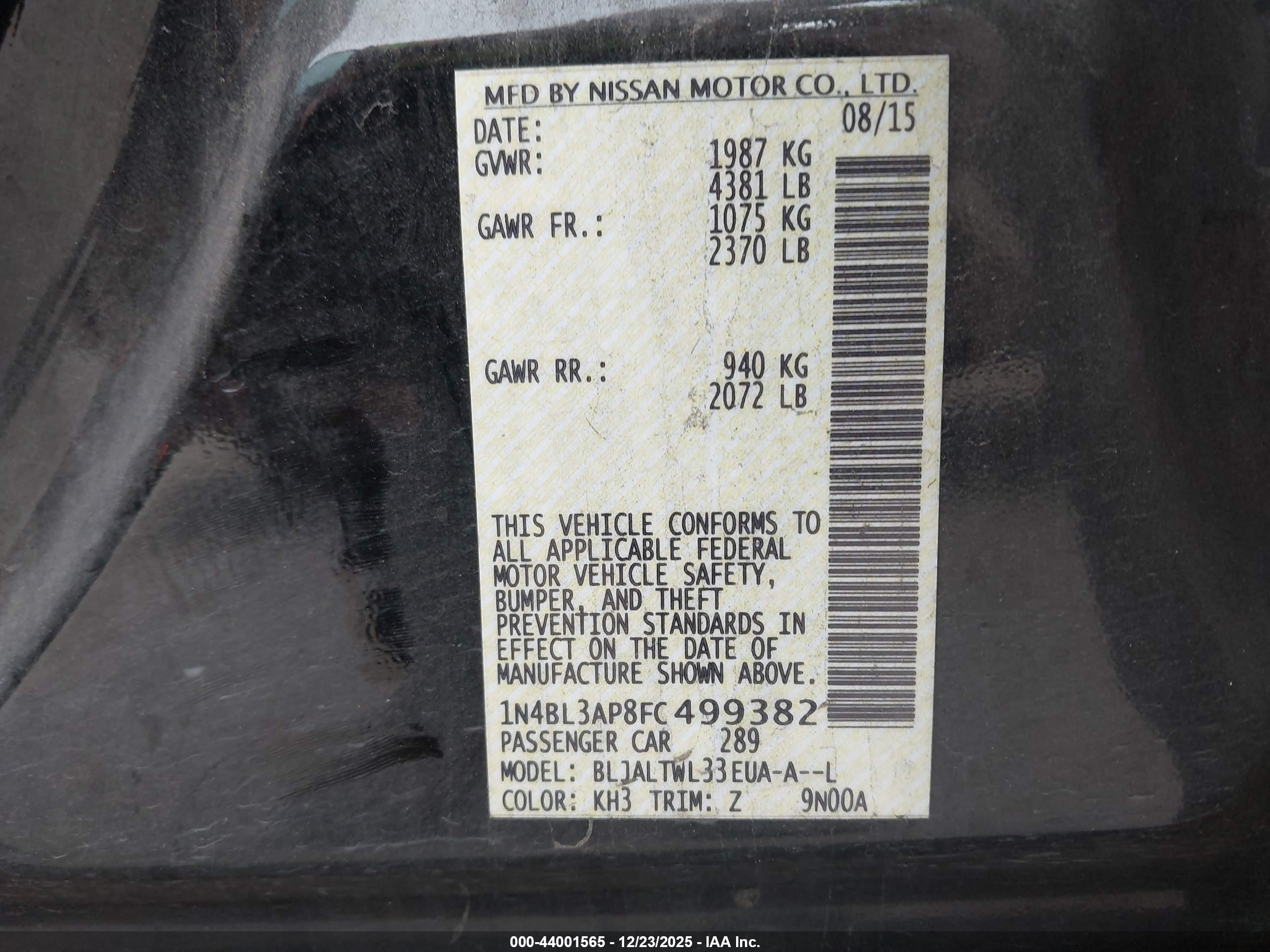 NISSAN ALTIMA image 9