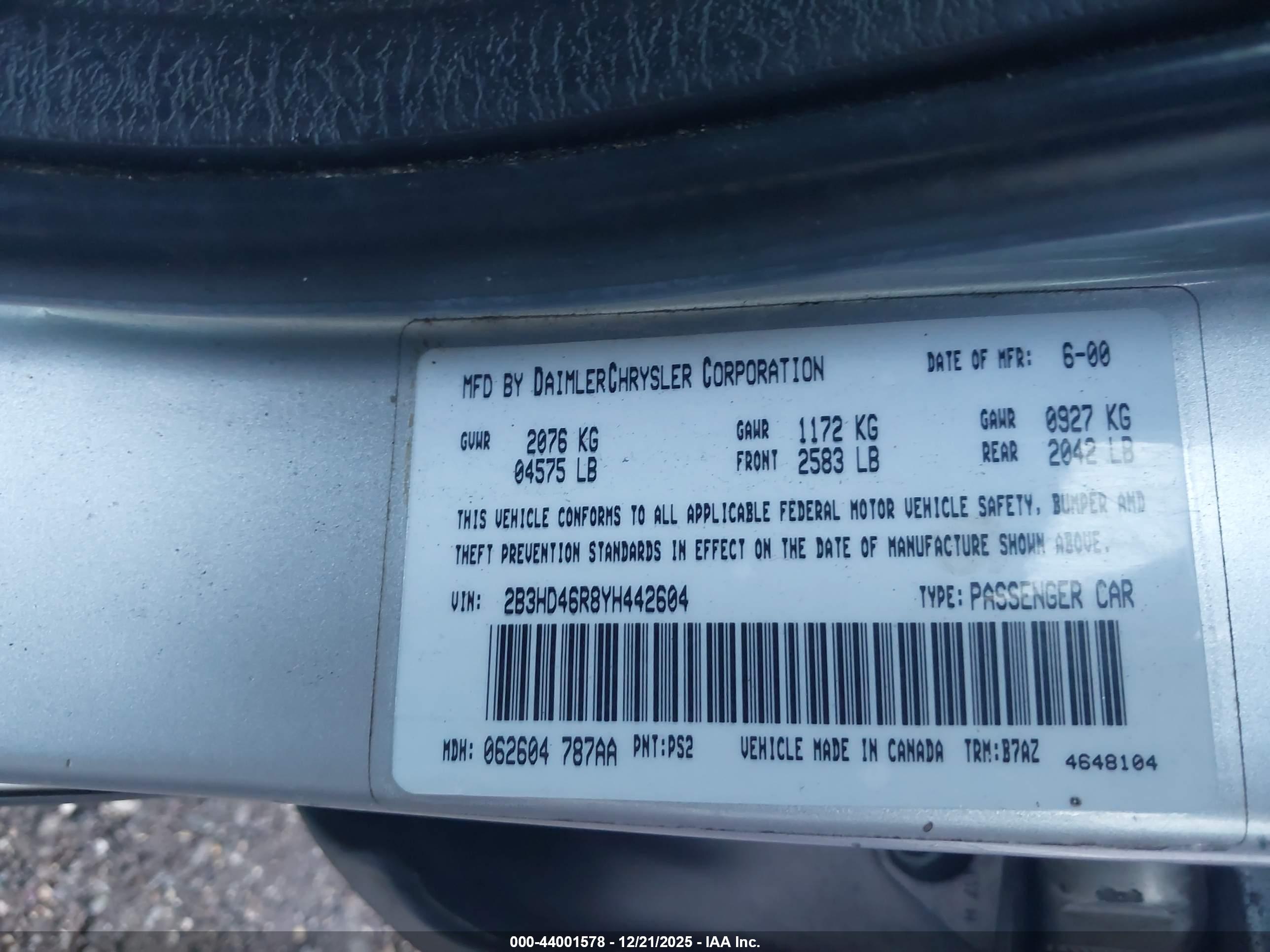 DODGE INTREPID image 9