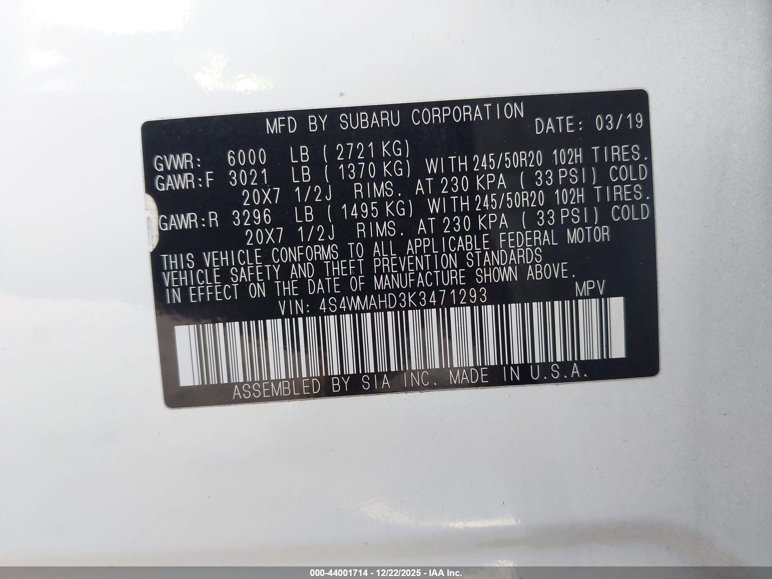 SUBARU ASCENT image 9