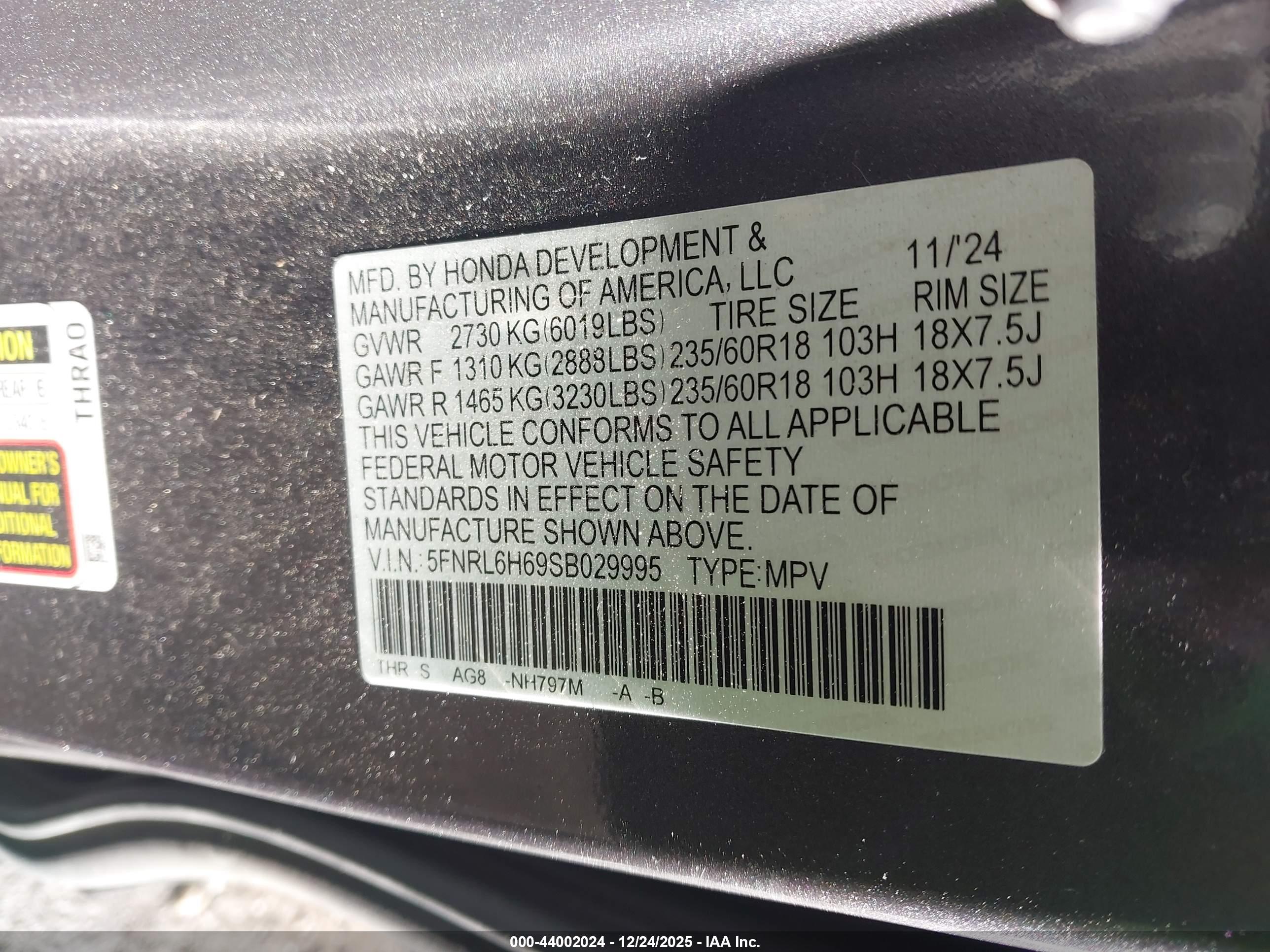 HONDA ODYSSEY image 9