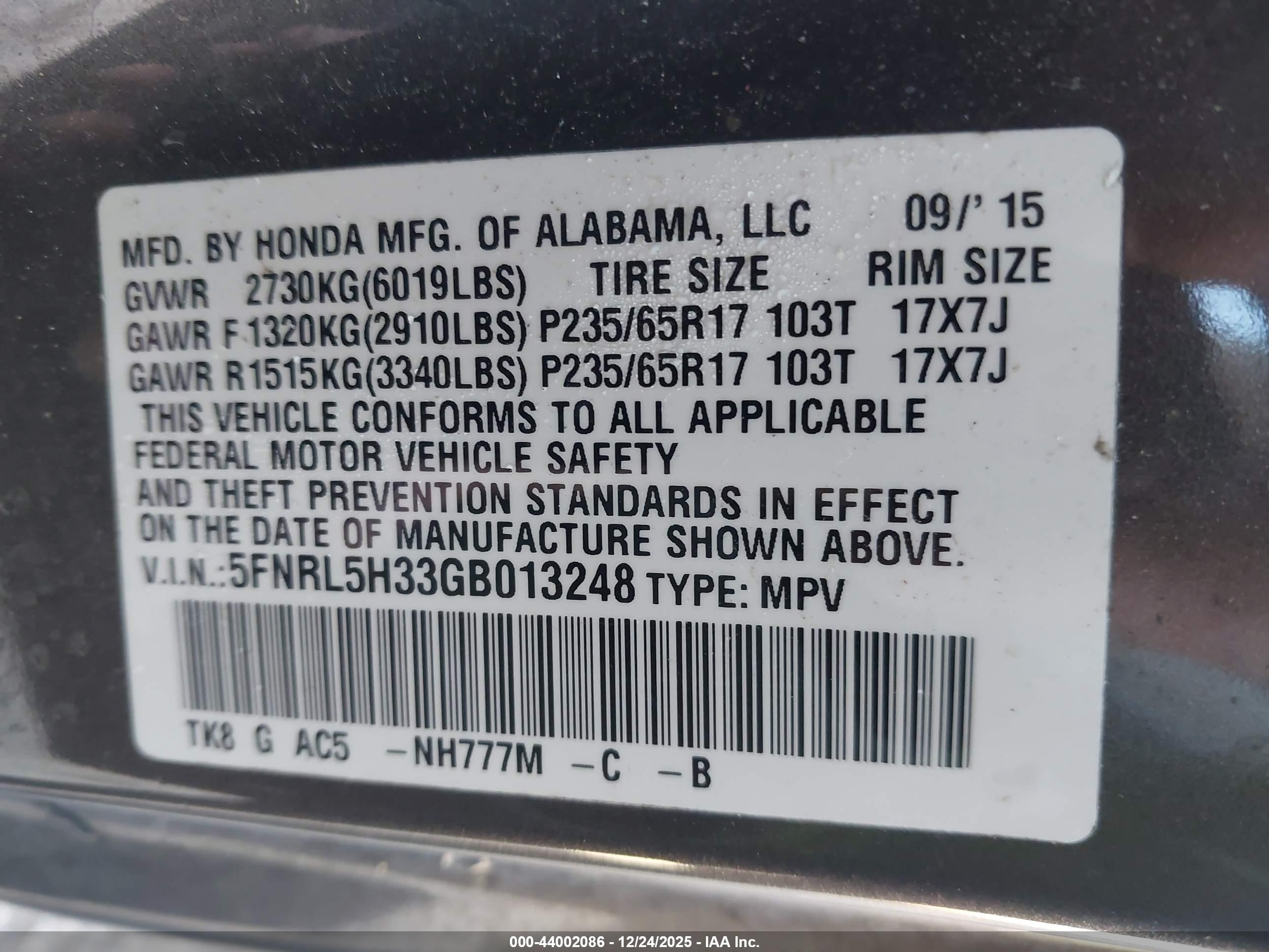 HONDA ODYSSEY image 9